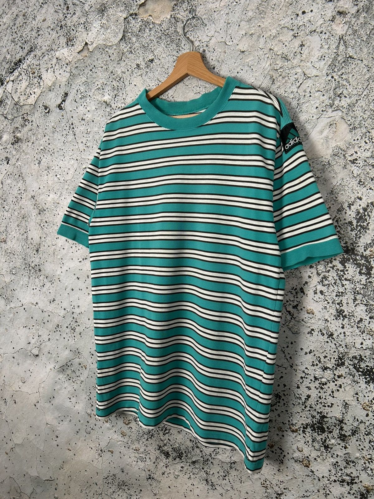 Adidas Vintage Adidas Equipment 90s Stripped Tee Streetwear Rare Size US M / EU 48-50 / 2 - 2 Thumbnail