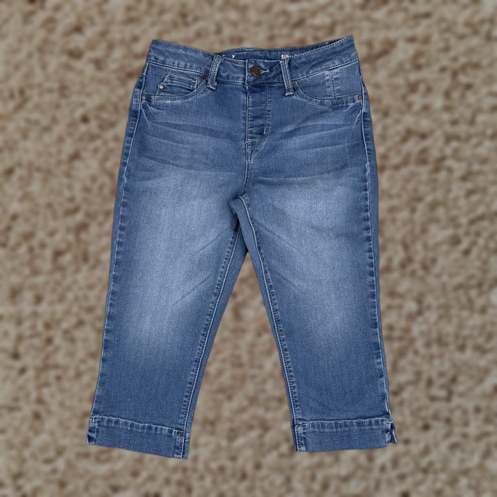 Vintage Laurie Felt Jeans Womens XS Blue Medium Wash Capri Mid Rise Capris Stretch 26 16 Casual City Vintage: No Size 26" / US 2 / IT 38 - 1 Thumbnail