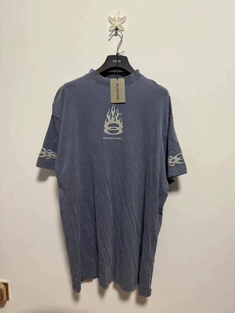 Balenciaga Balenciaga Haze Blue Flame Short Sleeve Size US M / EU 48-50 / 2 - 1 Thumbnail