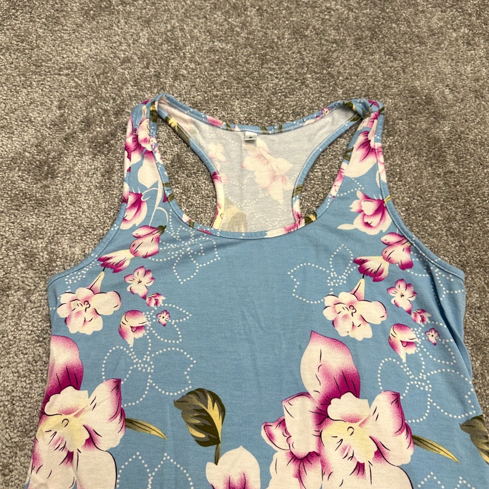 Vintage Unbranded Sundress Womens Small Blue Floral Halter Racerback Casual Summer Lightweight Knit Dress Size S / US 4 / IT 40 - 3 Thumbnail