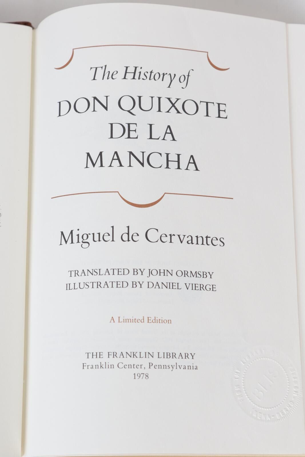 Other 78 Franklin Library Don Quixote De La Mancha Part 1 & 2 Book Size ONE SIZE - 8 Thumbnail