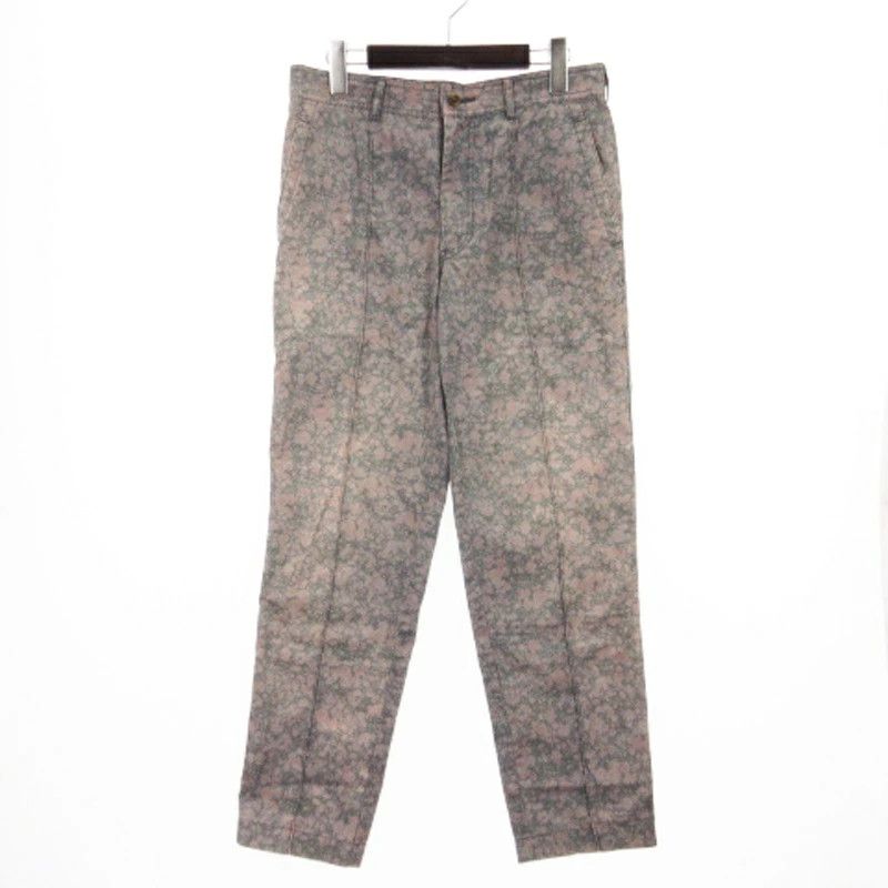Comme des Garcons Homme Plus Cropped Pant Center Seam All-Over Print Cotton Blend Purple Size US 31 - 1 Thumbnail