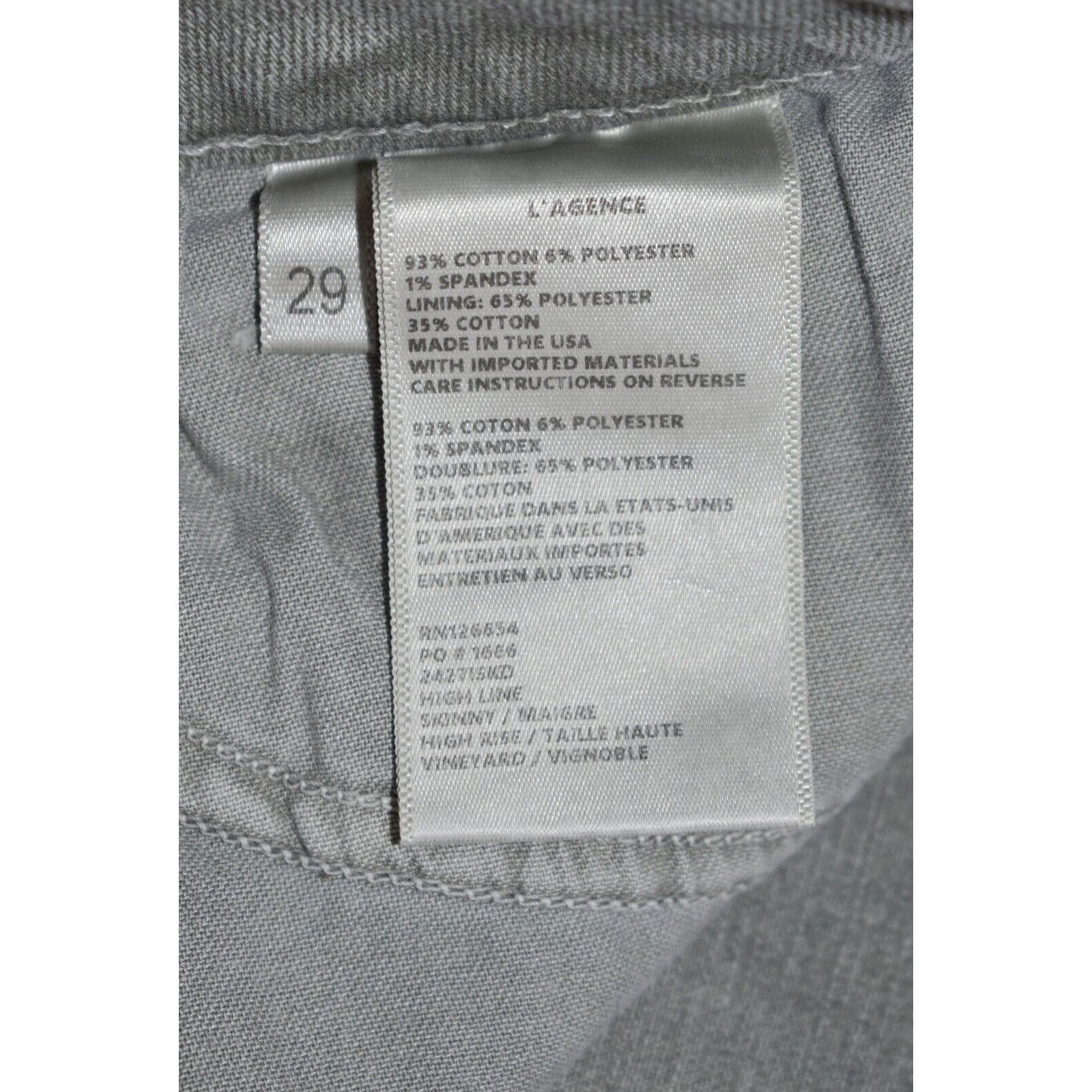 L'AGENCE B0 NEW L'AGENCE Gray High Rise Skinny Jeans Size 29 Size 29" - 7 Thumbnail