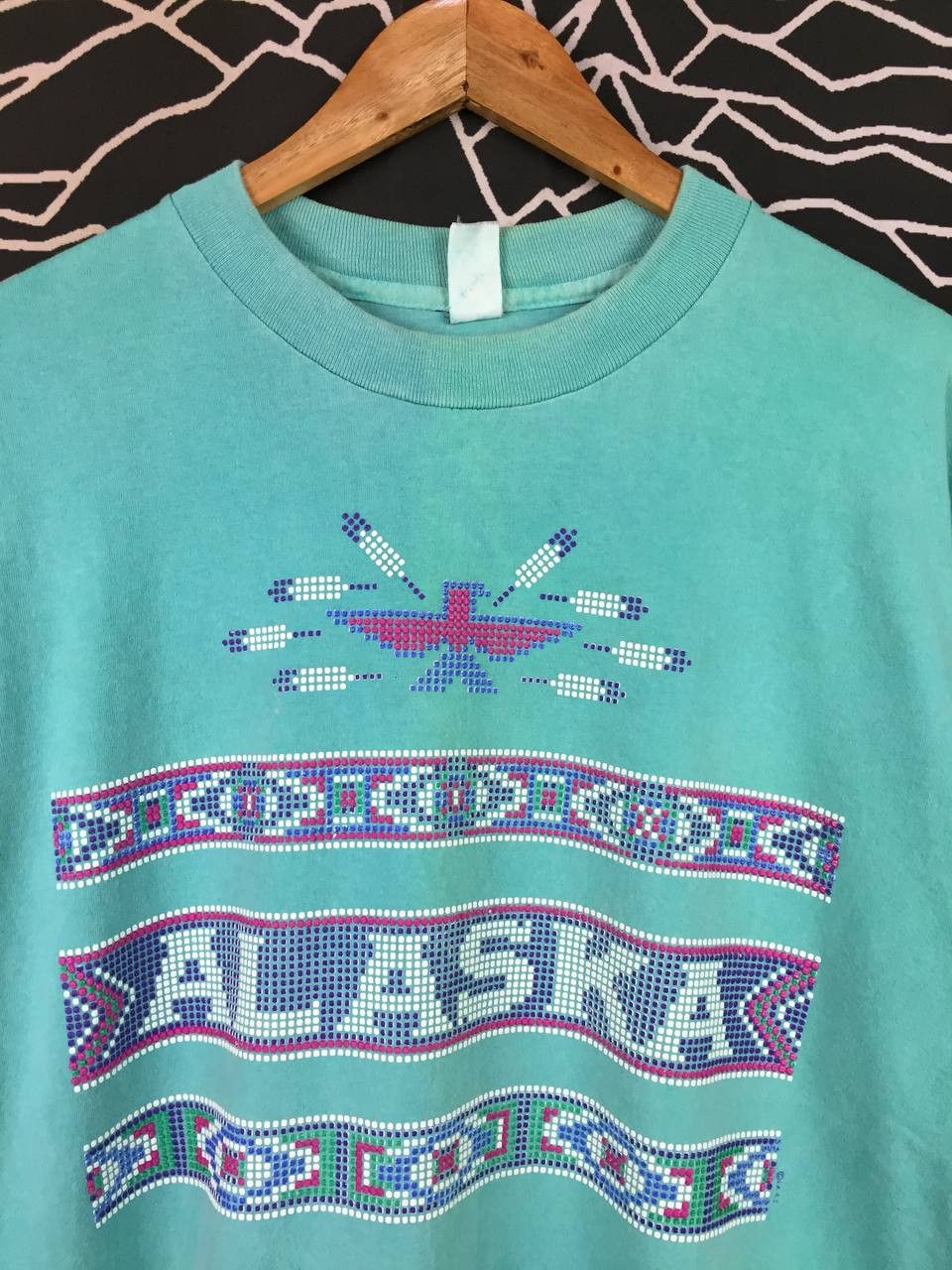 Vintage Vtg 90s Alaska Native Geometric Tribal Made in Usa Tee Size US L / EU 52-54 / 3 - 3 Thumbnail