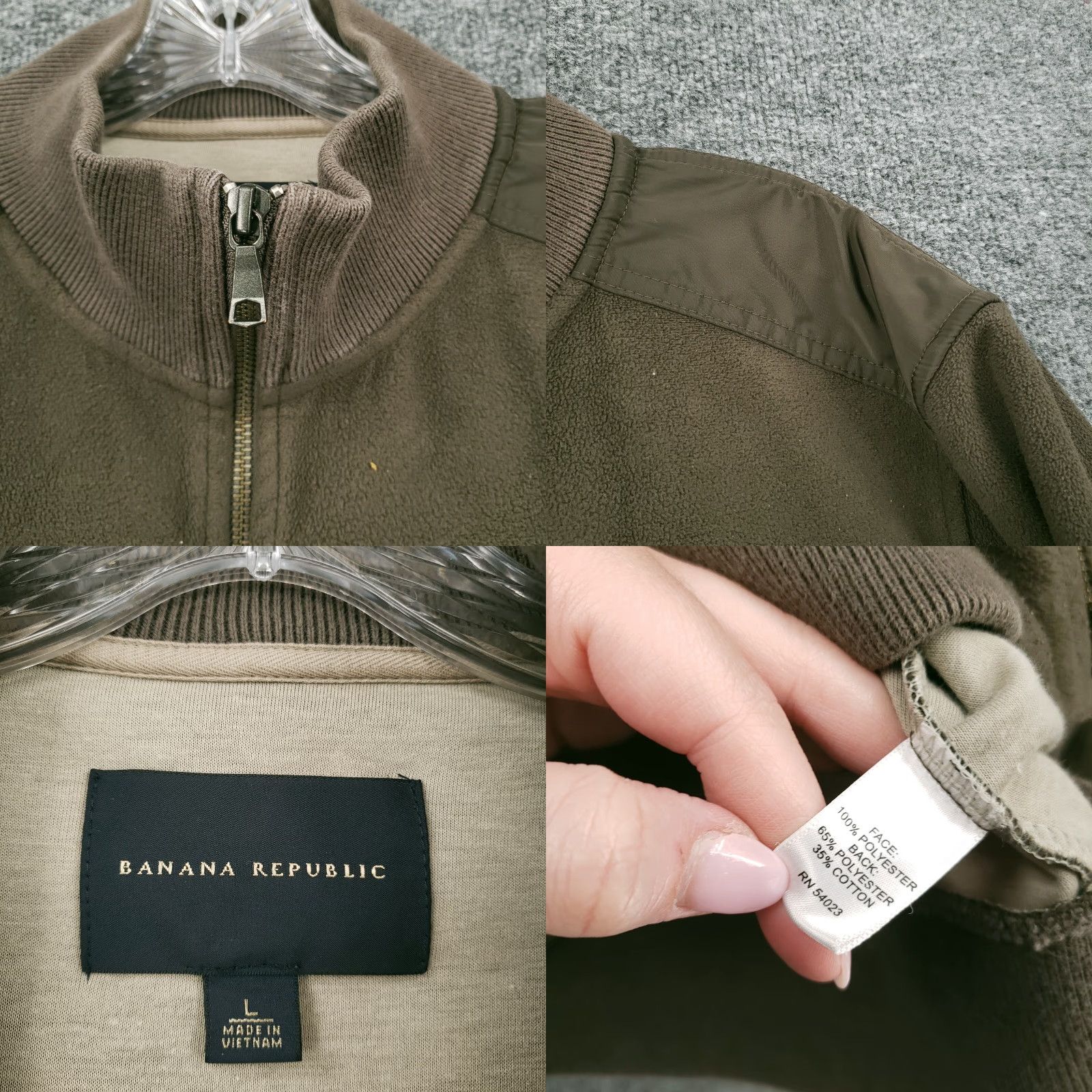 Banana Republic Banana Republic Jacket Mens L Brown Fleece Full Zip Mock Neck Outdoor Size US L / EU 52-54 / 3 - 8 Thumbnail
