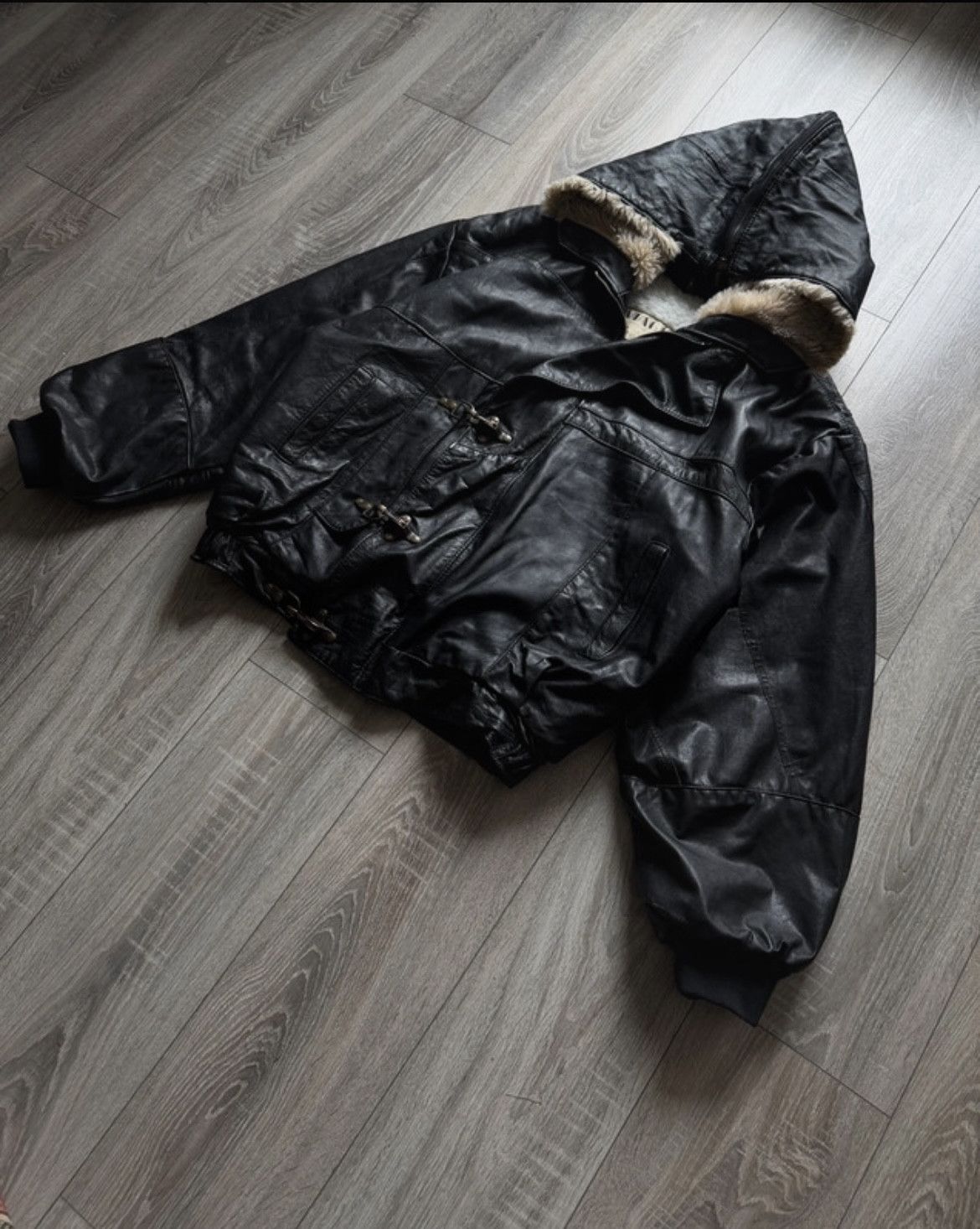 Vintage vintage german leather jacket Size US XL / EU 56 / 4 - 1 Thumbnail