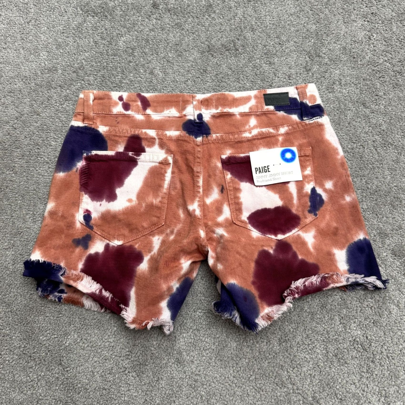 Paige Paige Denim Shorts Women 24 Multicolor Tie-Dye Stretch Boyfriend Casual Summer Streetwear Size 42" / US 20 - 2 Thumbnail