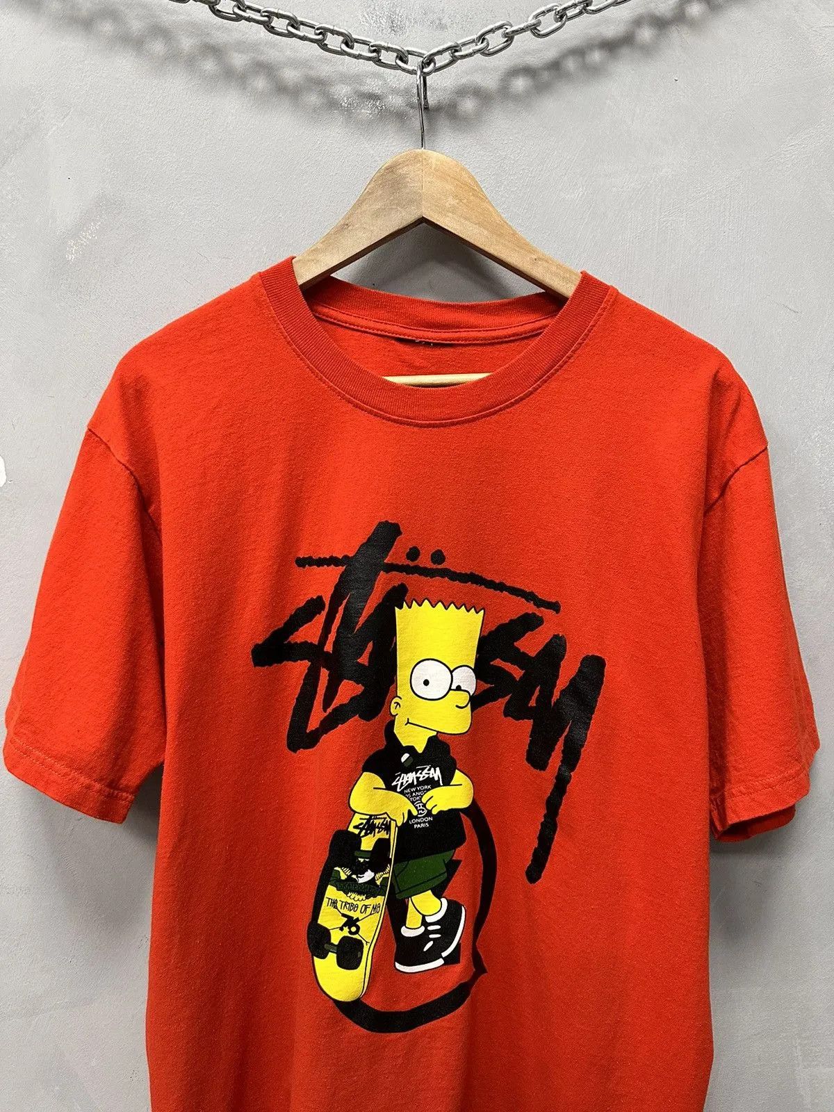 Vintage T-Shirt Red Vintage Stussy Bart Simpson Faded USA Y2K Size US M / EU 48-50 / 2 - 2 Thumbnail