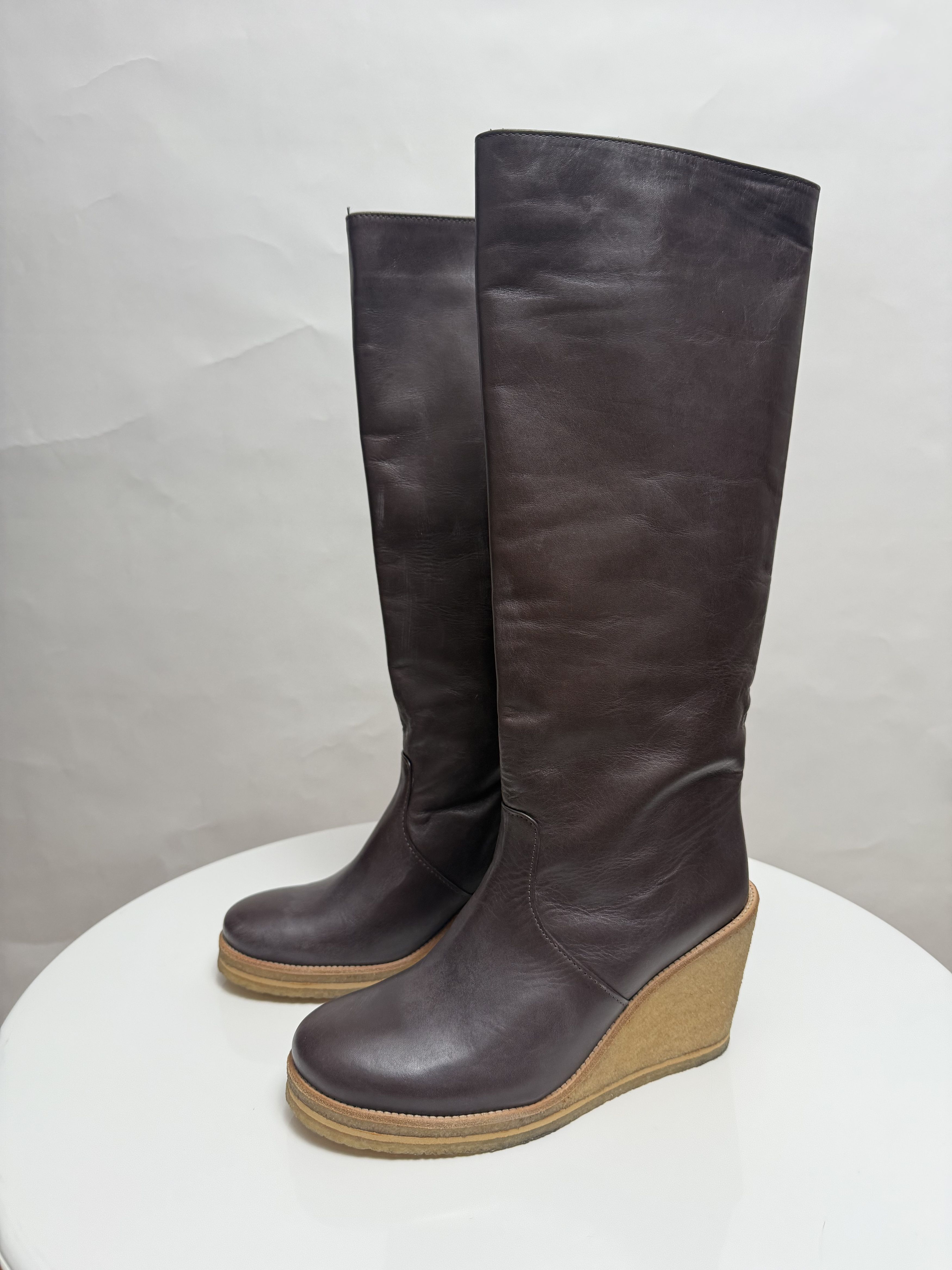 A.P.C. Leather Long Boots Size US 10 / IT 40 - 1 Thumbnail