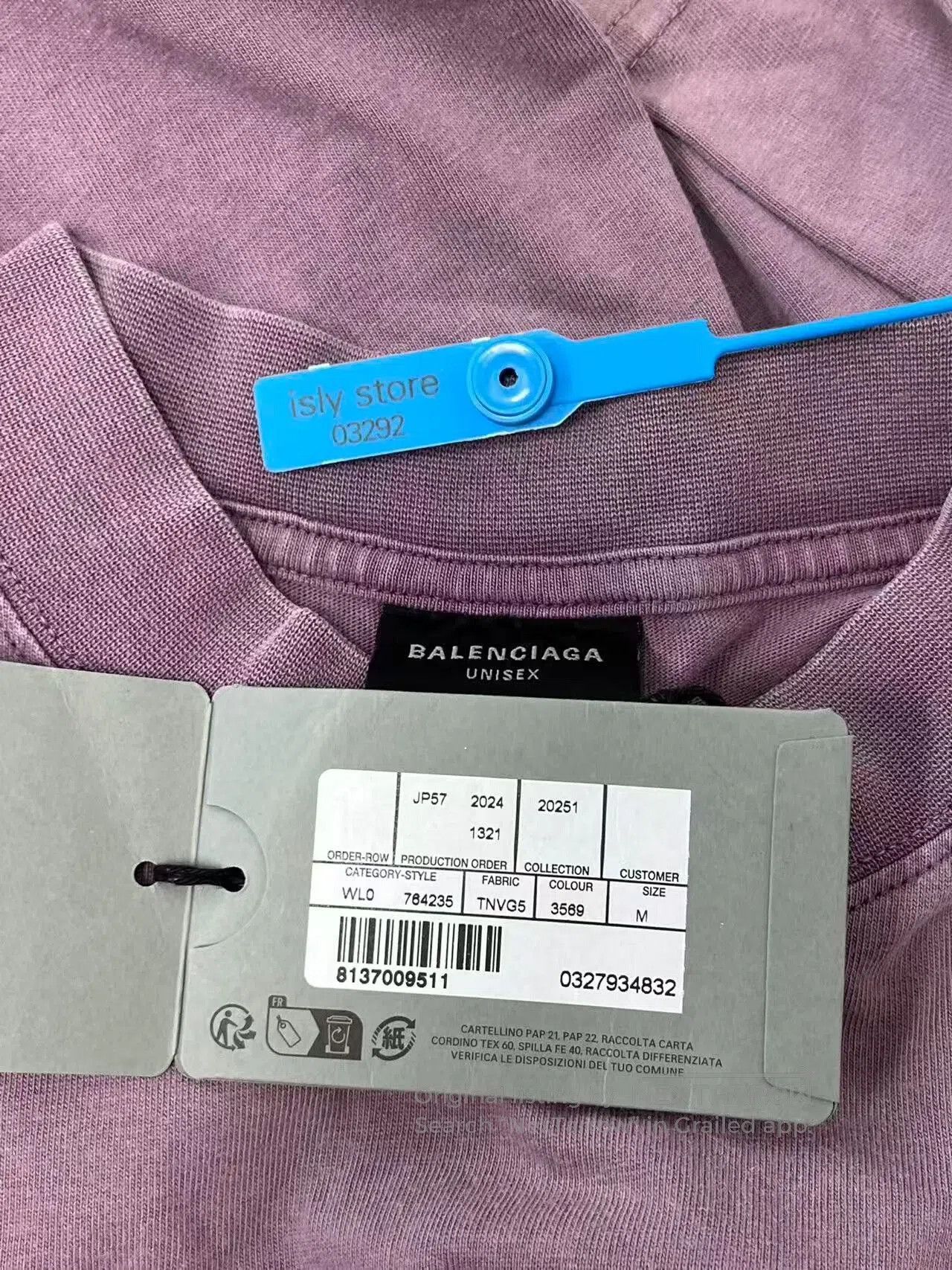 Balenciaga Balenciaga Men's Purple Letter Crewneck T-shirt. Size US M / EU 48-50 / 2 - 5 Thumbnail