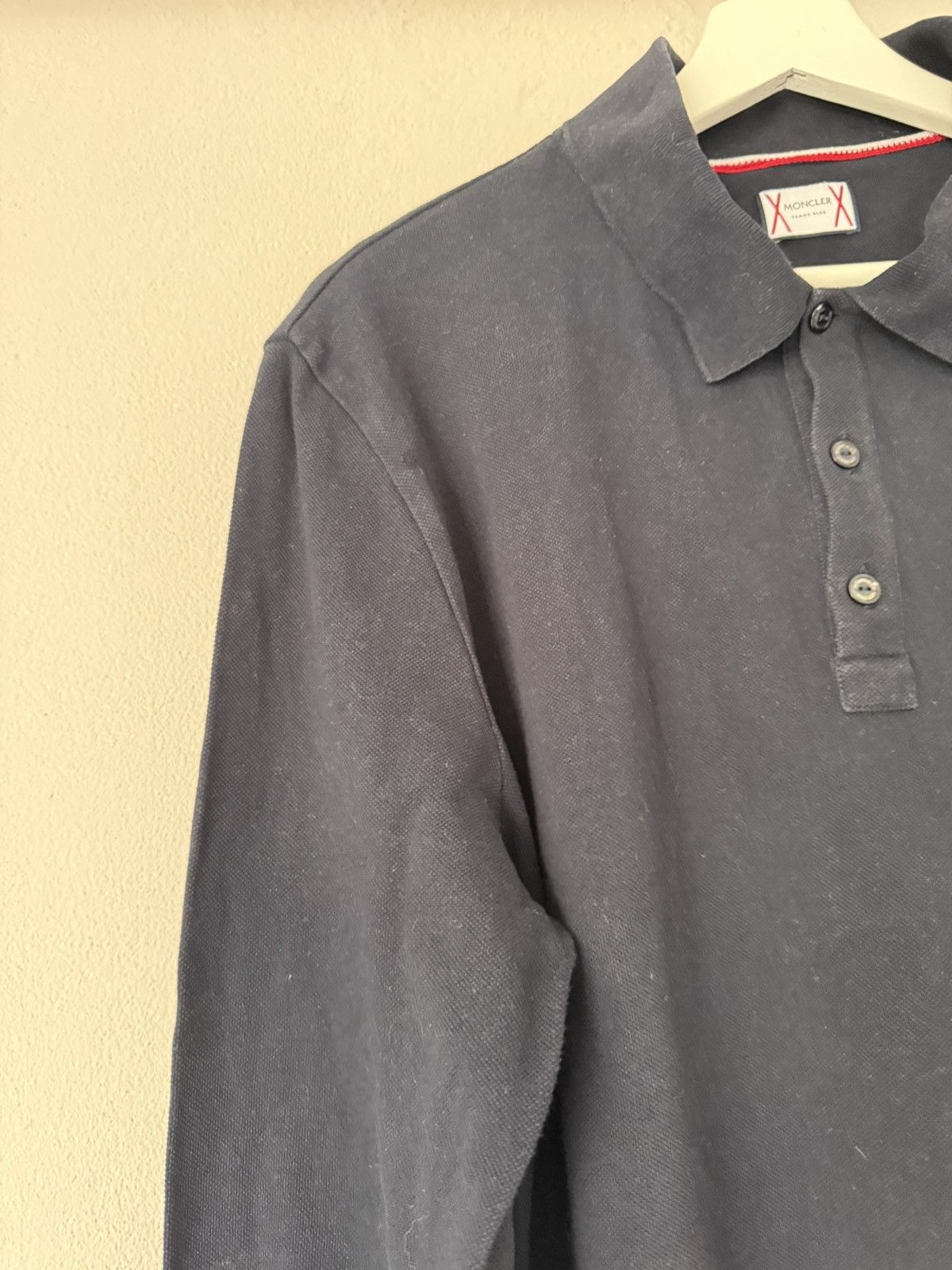 Moncler Gamme Bleu Long Sleeve Polo with Arm Stripe Size US M / EU 48-50 / 2 - 5 Thumbnail