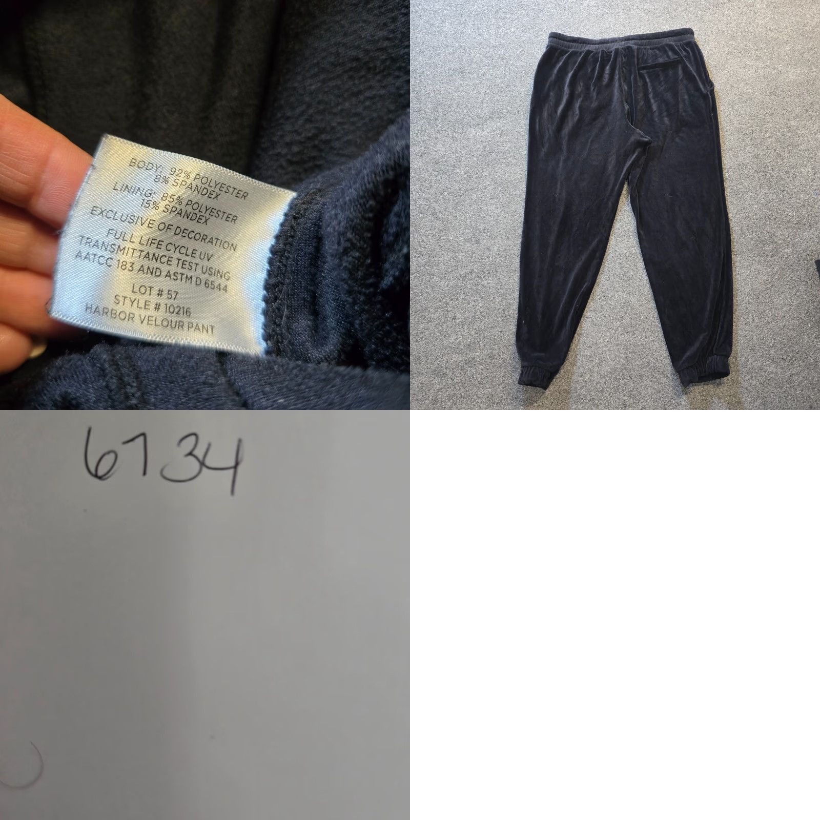 Velour Coolibar Pants Womens Large Black Velour Joggers Pull On UPF Capsule Casual Size 36" / US 14 / IT 50 - 8 Thumbnail