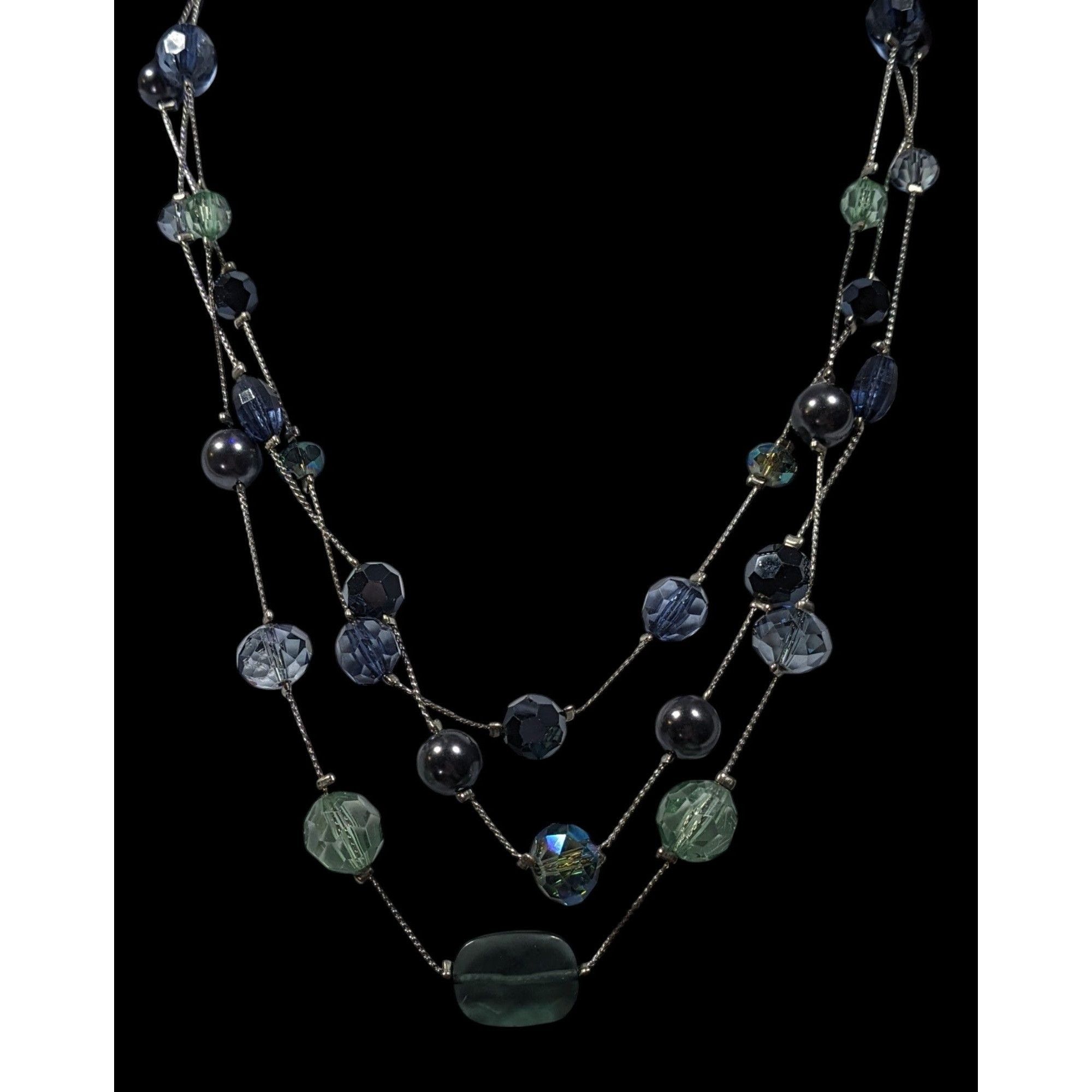 Other Multilayer Blue And Silver Tone Layered Glass And Faux Pearl Size ONE SIZE - 4 Thumbnail