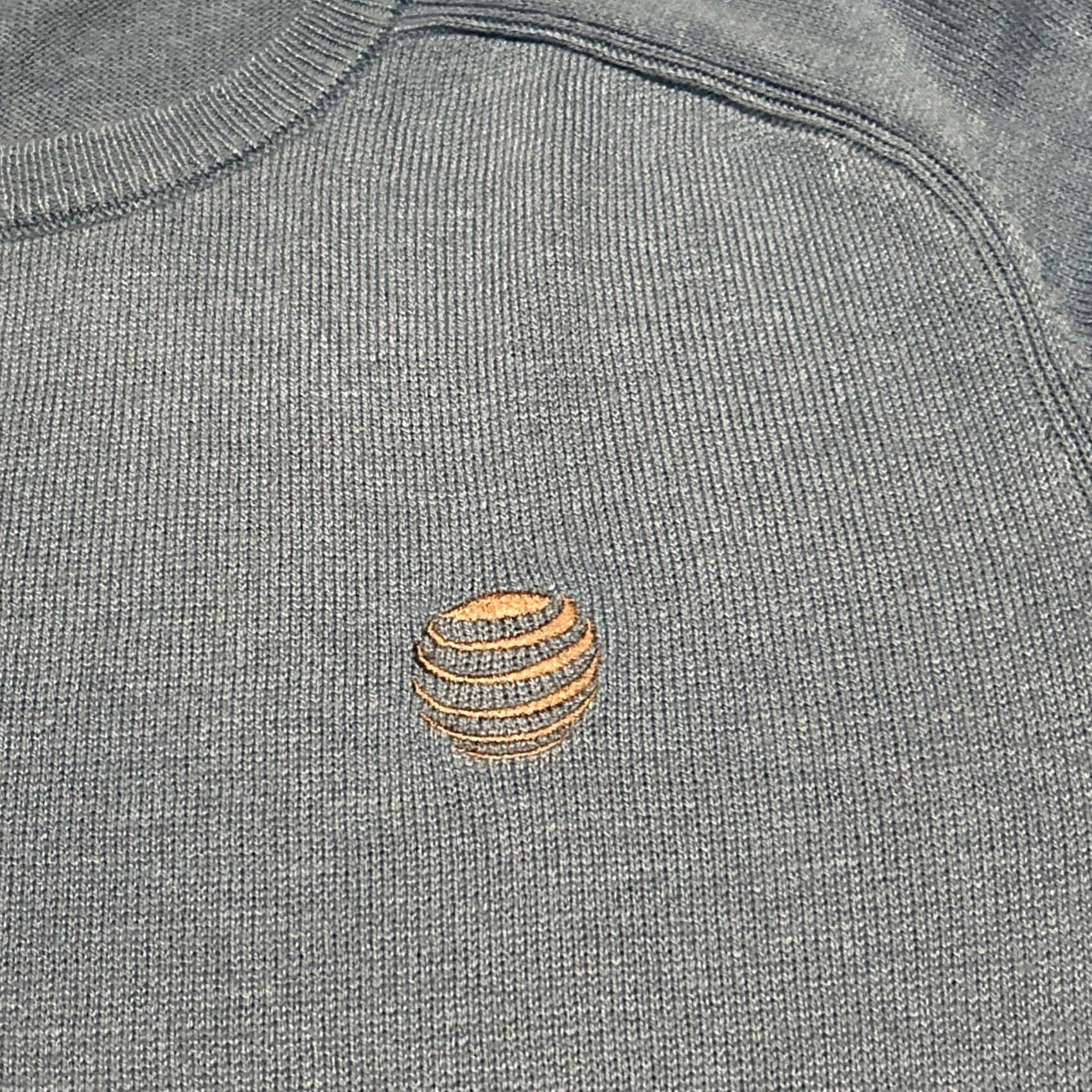 Logo 7 AT&T Logo Sweater Pullover Knit Blue Embroidered Mens L 4XL Crew Neck Cardigan? Size US XXL / EU 58 / 5 - 2 Thumbnail