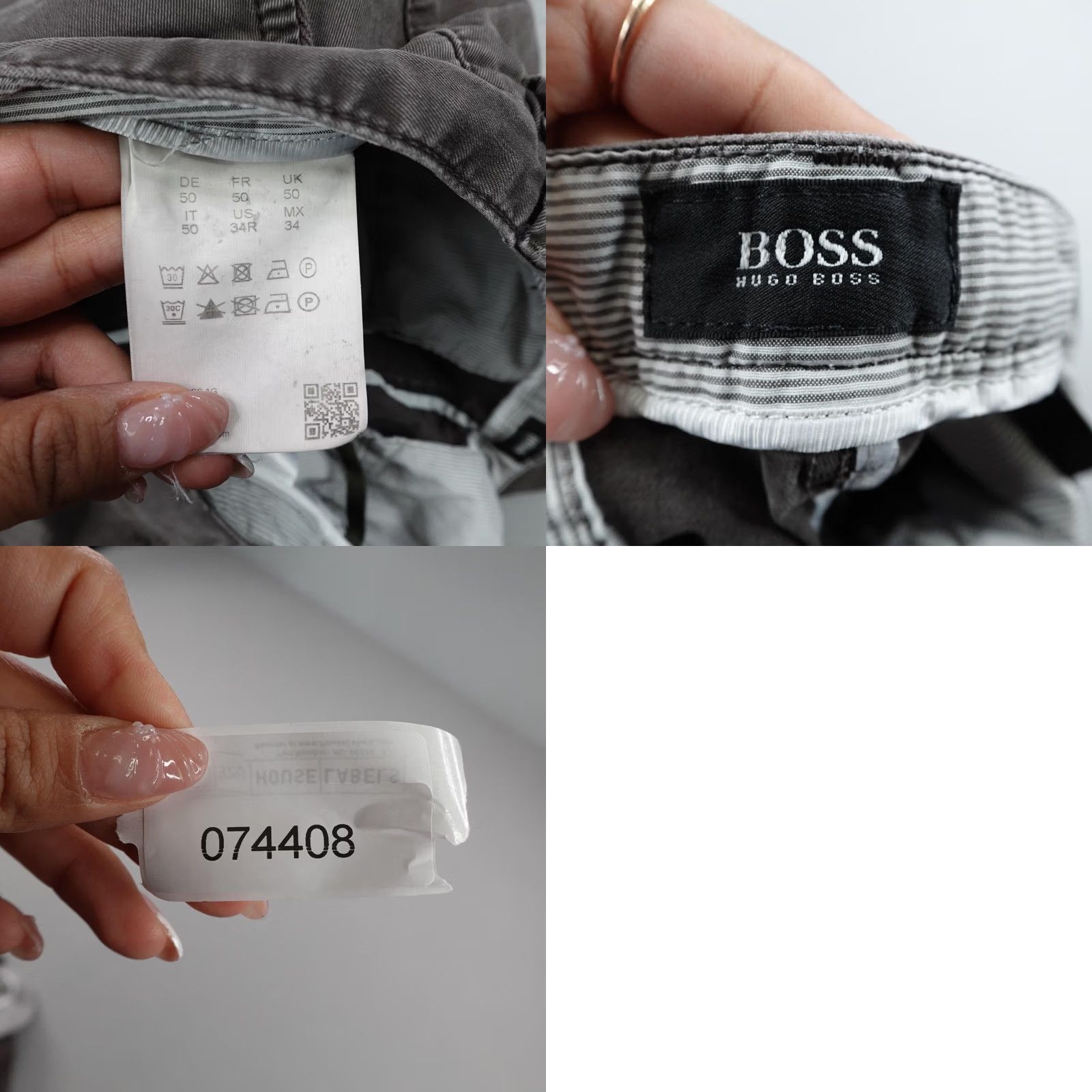 Hugo Boss Hugo Boss Mens 34R Brown Chino Slim Straight Twill Trousers Cotton Commute Pants Size US 34 / EU 50 - 9 Thumbnail