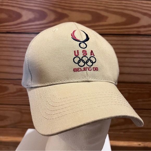 USA Olympics Olympic 08 Khaki Snapback Cap Hat Adjustable Retro Team USA Size ONE SIZE - 1 Thumbnail