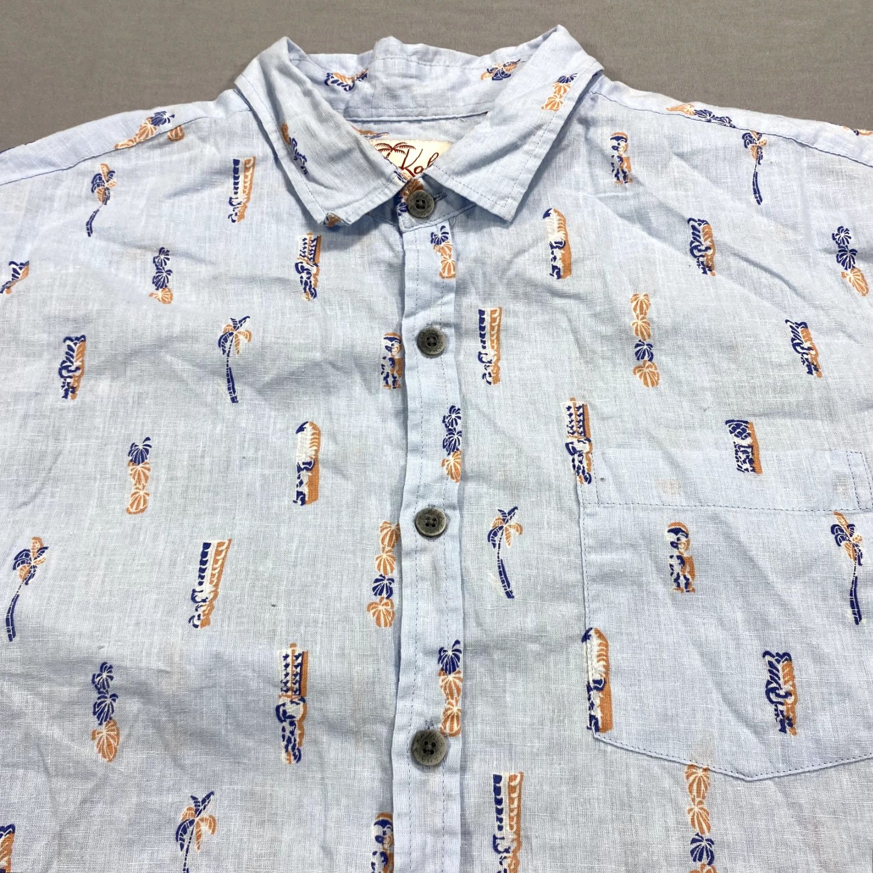 Vintage VINTAGE Kahala Shirt Mens Adult Large Blue Floral Hawaiian Linen Button Up Casual Size US L / EU 52-54 / 3 - 3 Thumbnail