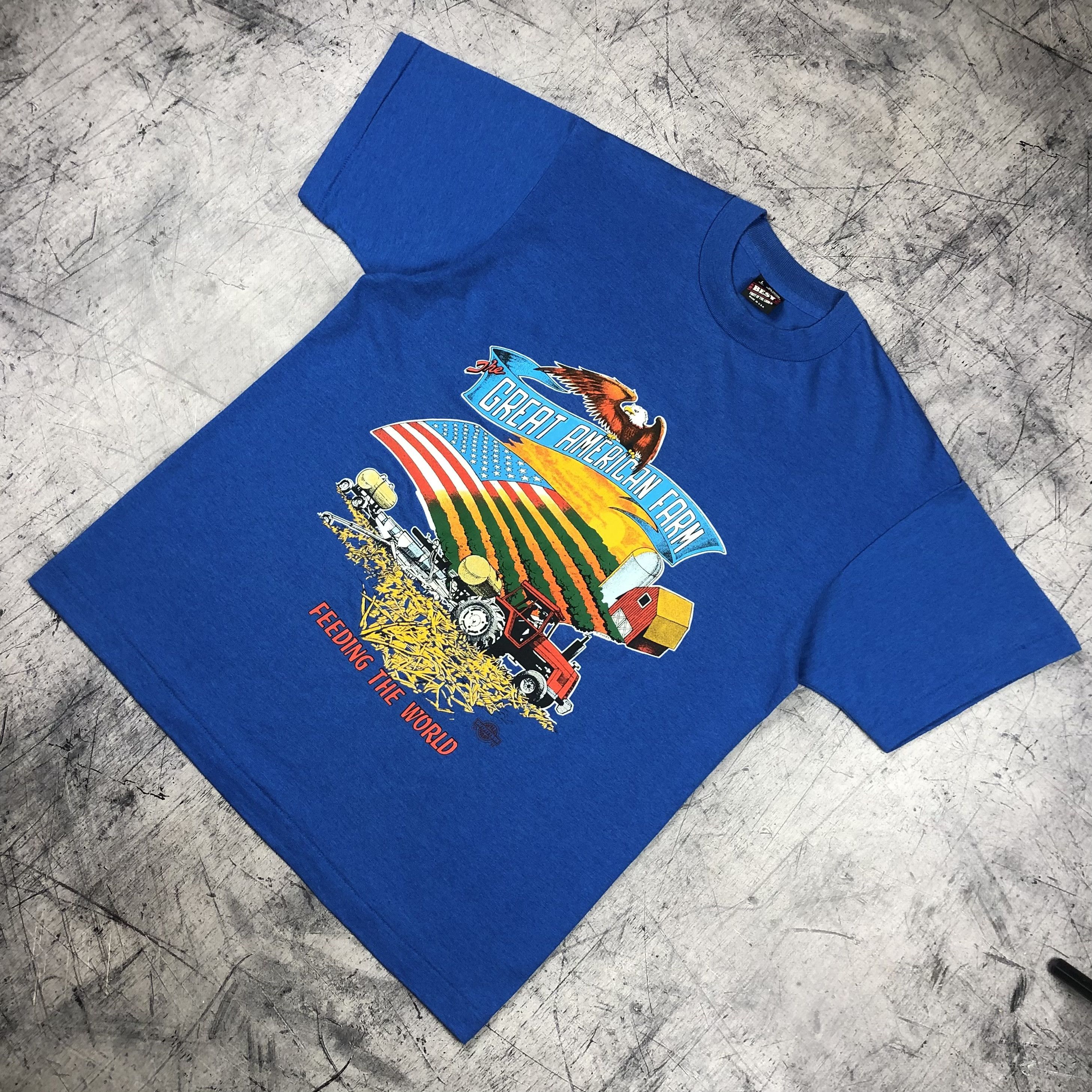 Vintage 1992 Great American Farm Feeding World USA T-Shirt Size US L / EU 52-54 / 3 - 7 Thumbnail