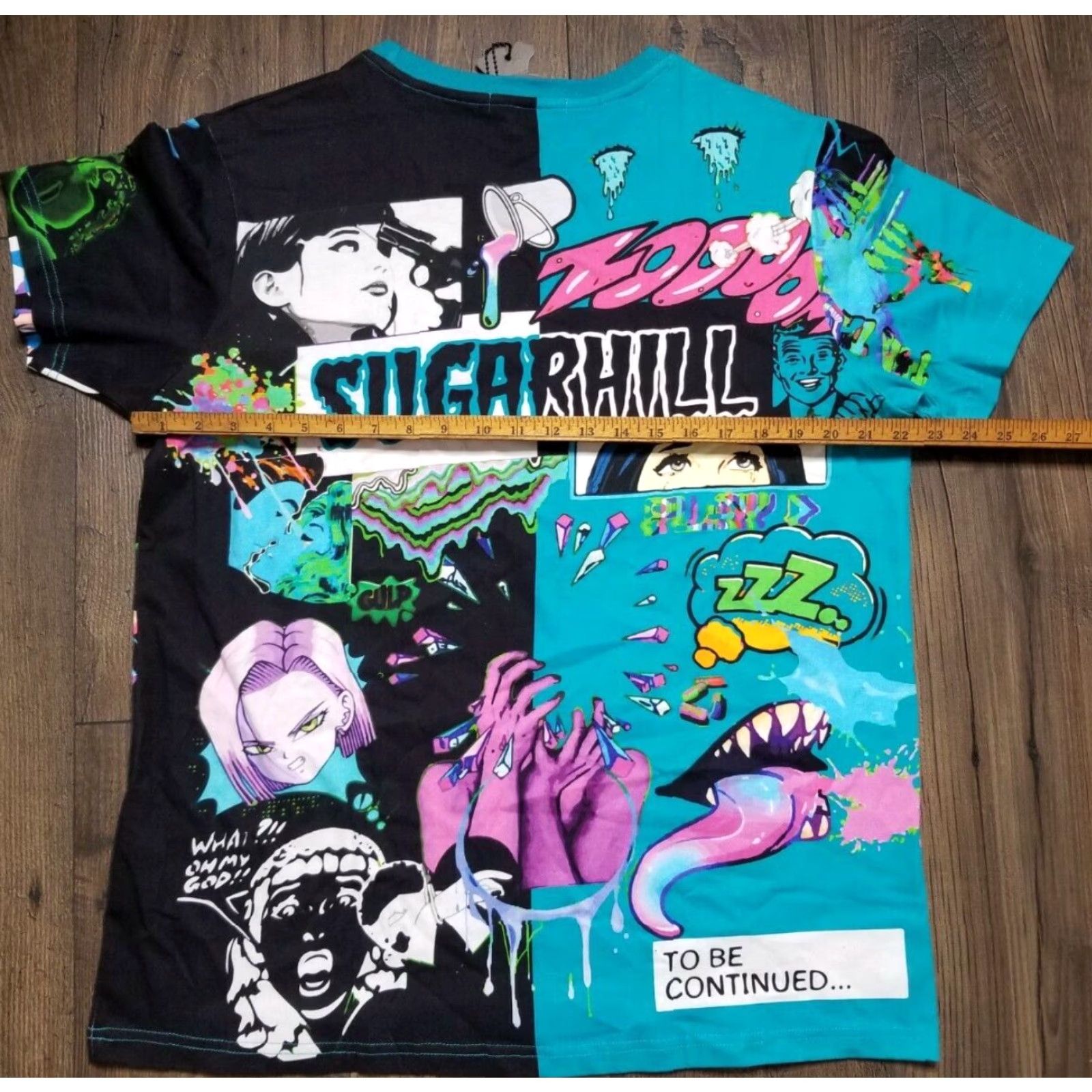 Sugar VINTAGE Sugar Hill Hip Hop Psycho Graphic T-Shirt Mens XL Blue Cotton Size US XL / EU 56 / 4 - 2 Thumbnail