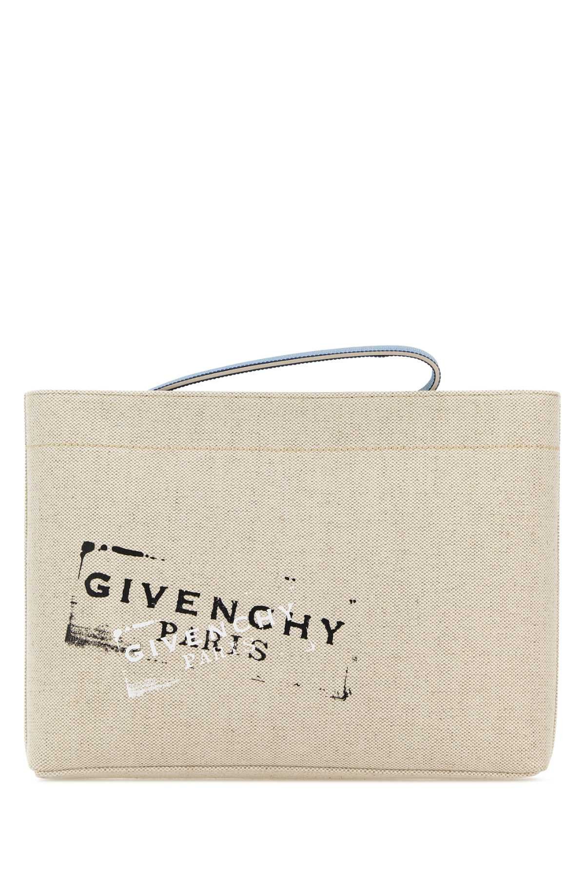 Givenchy Sand Canvas Clutch Size ONE SIZE - 1 Thumbnail