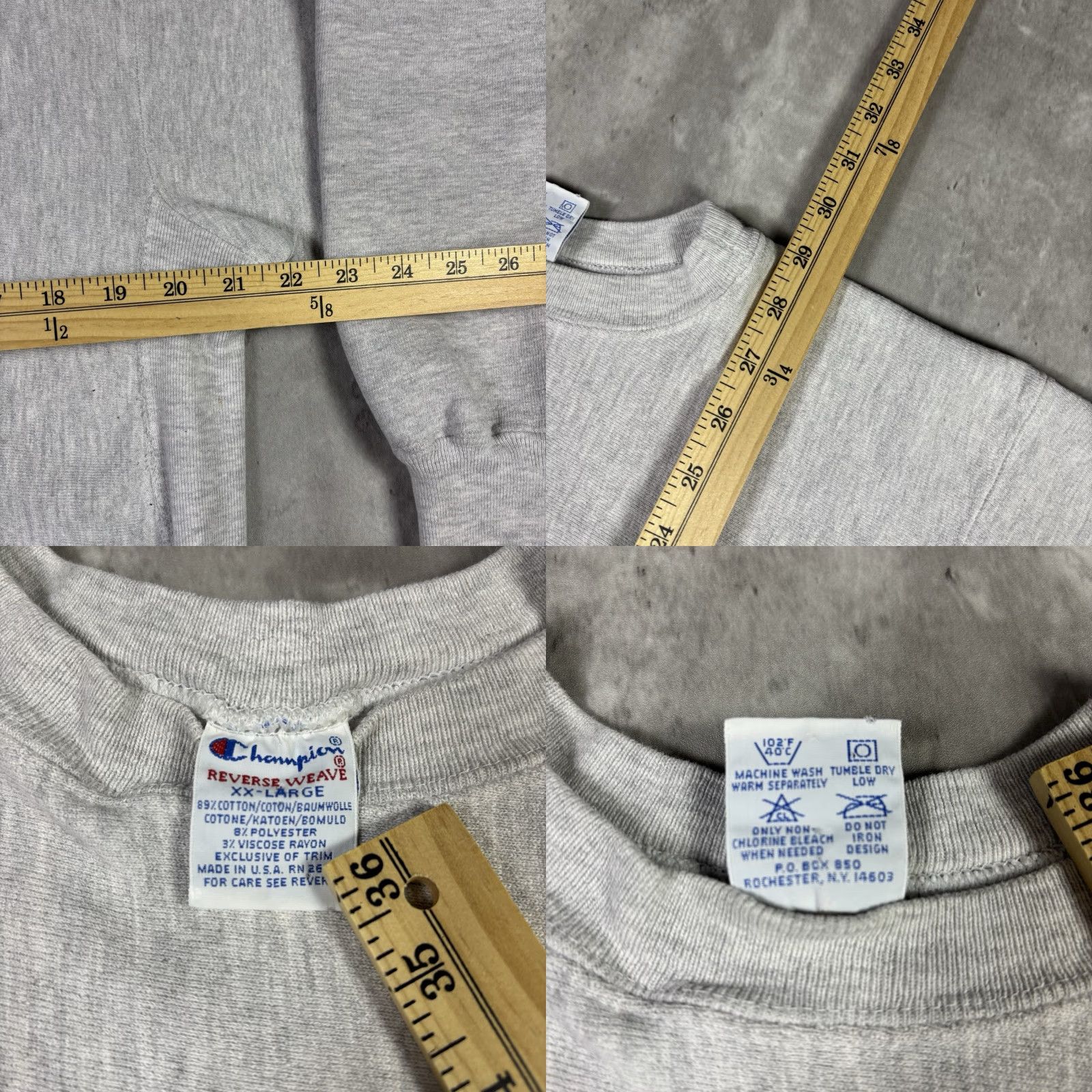 Champion VINTAGE Champion Reverse Weave Sweatshirt 2XL Mens Gray College 90s Elizabethtown Embroidered Logo Size US XXL / EU 58 / 5 - 8 Thumbnail
