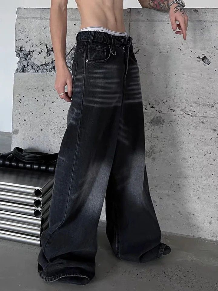 Japanese Brand × Vintage Baggy Jeans grunge Y2k high waist wide leg pants streetwear Size US 32 / EU 48 - 3 Thumbnail