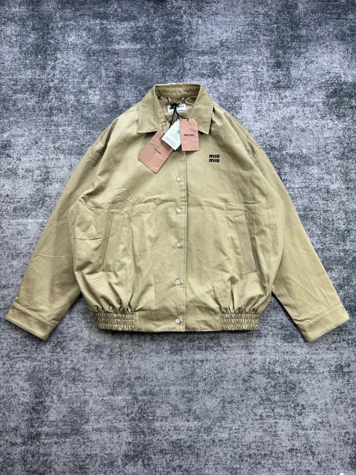 Miu Miu Miu Miu Logo Embroidered Khaki Jacket IT 40 Size S / US 4 / IT 40 - 1 Thumbnail