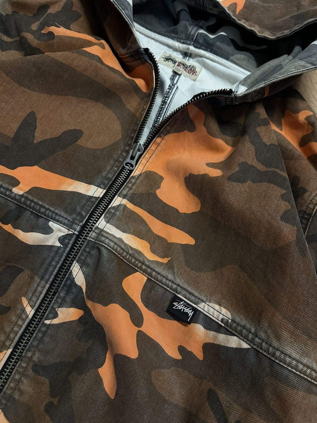 Stussy Stussy SS23 Spray Dye Work Jacket Orange Camo Size US XL / EU 56 / 4 - 2 Thumbnail