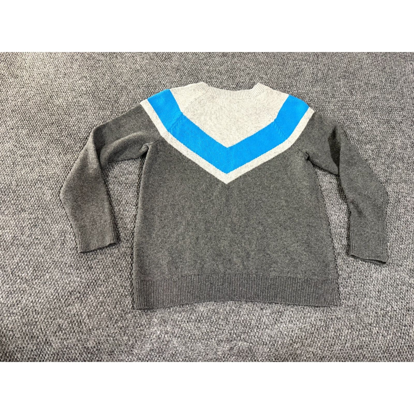 Talbots Talbots Sweater Womens 1X Gray Blue Chevron Colorblock Long Sleeve Knit Pullover Size XL / US 12-14 / IT 48-50 - 7 Thumbnail
