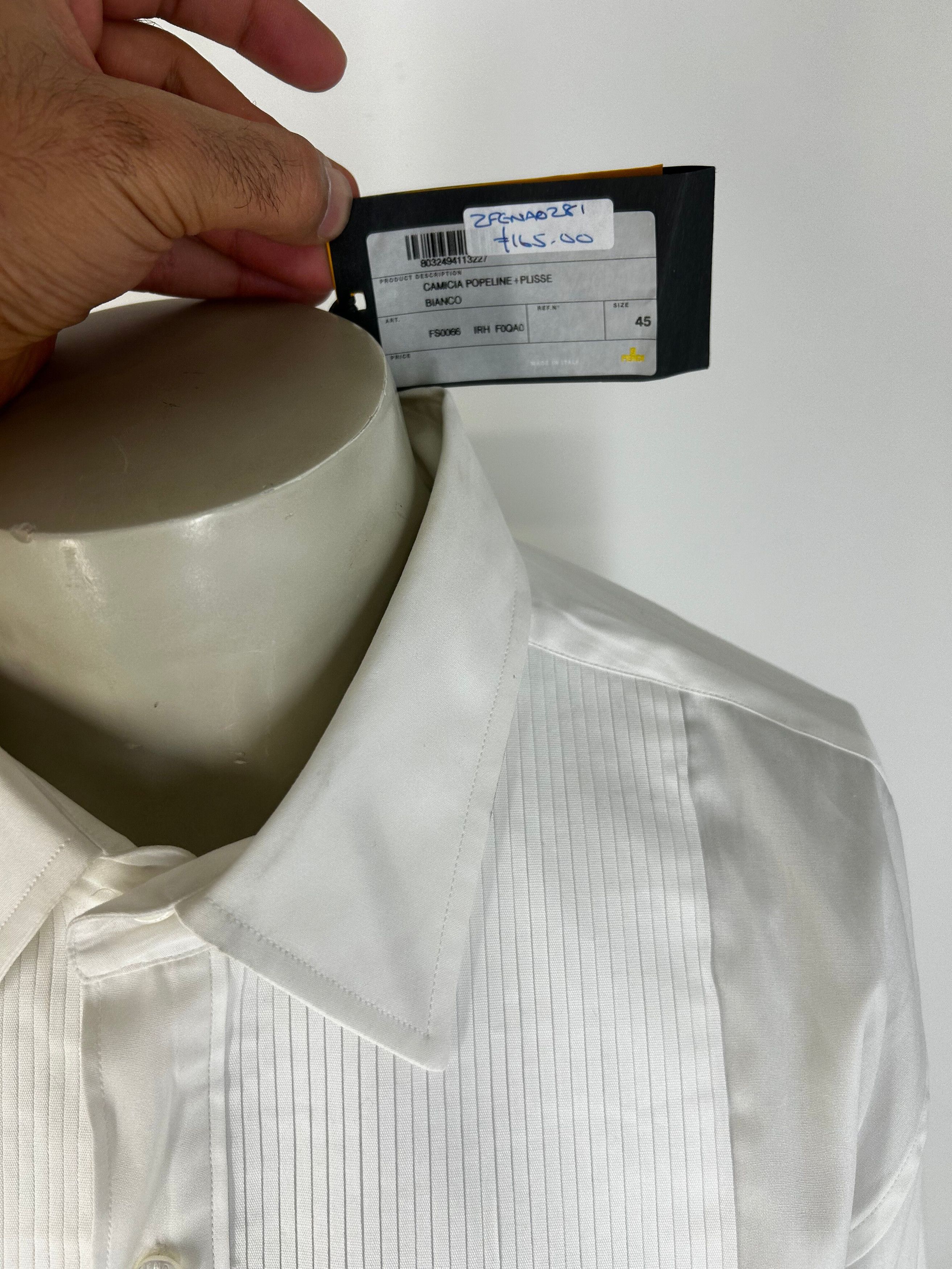 Fendi FENDI WHITE DOUBLE CUFF BIBBED FRONT EVENING SHIRT SIZE 43 Size US XXL / EU 58 / 5 - 4 Thumbnail