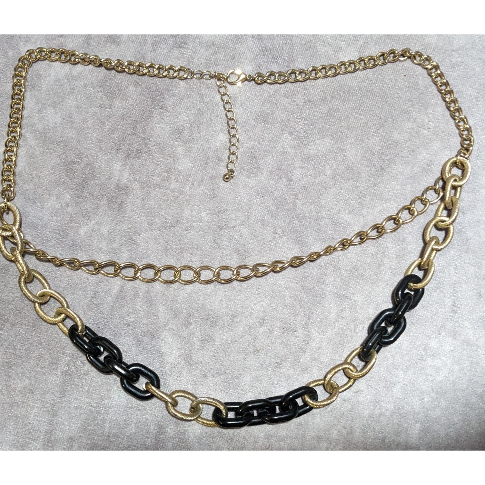 Other 80s Glam Black and Gold Chunky Multilayer Chain Necklace Size ONE SIZE - 11 Thumbnail