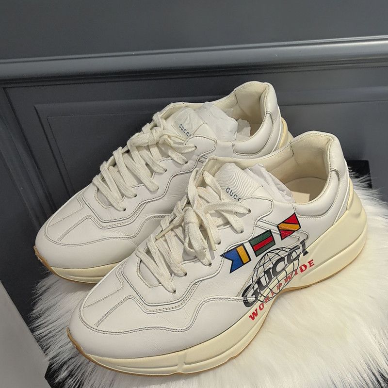 Gucci Gucci Rhyton Worldwide Leather Sneakers for Men 0079 Size US 8 / EU 41 - 1 Thumbnail
