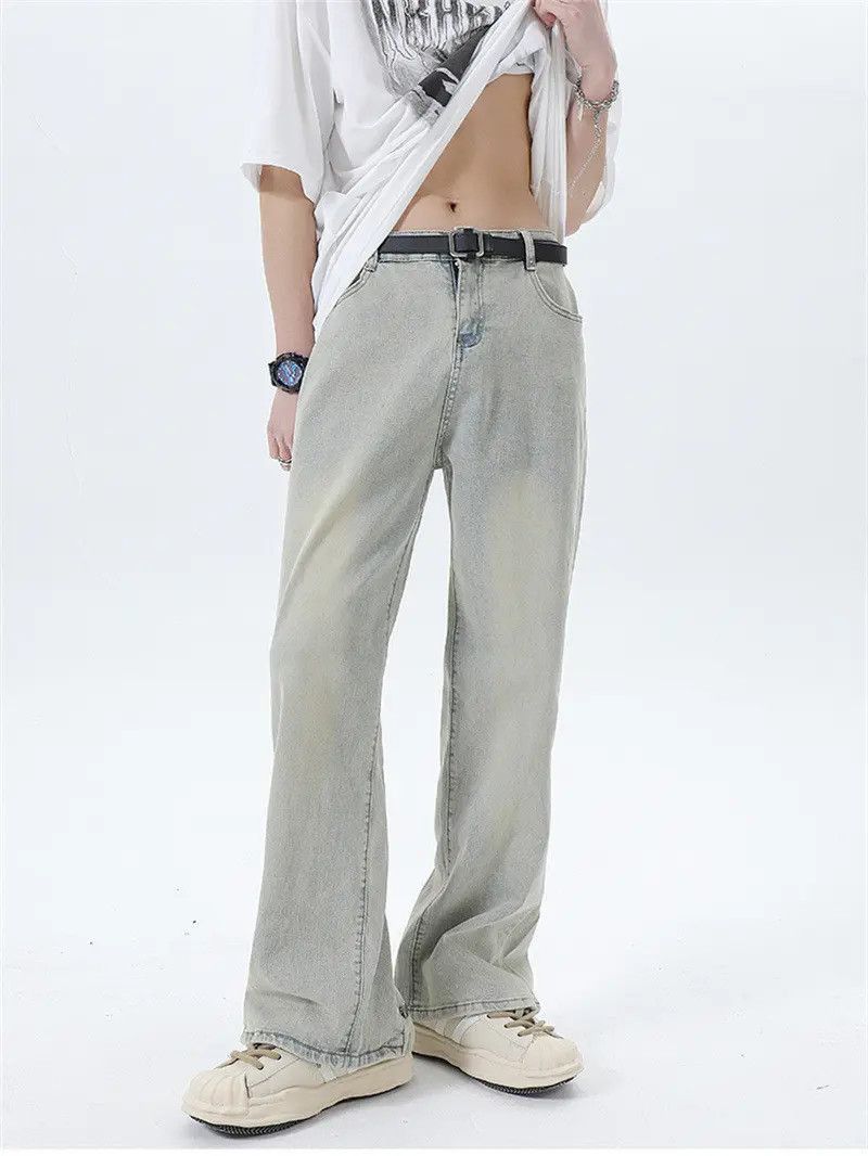 Japanese Brand Retro loose yellow mud straight leg jeans Size US 32 / EU 48 - 3 Thumbnail