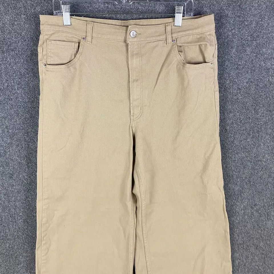 H&M H&M Jeans Women's Size 16 Wide Leg Denim Beige Distressed Size 38" / US 16 / IT 52 - 2 Thumbnail