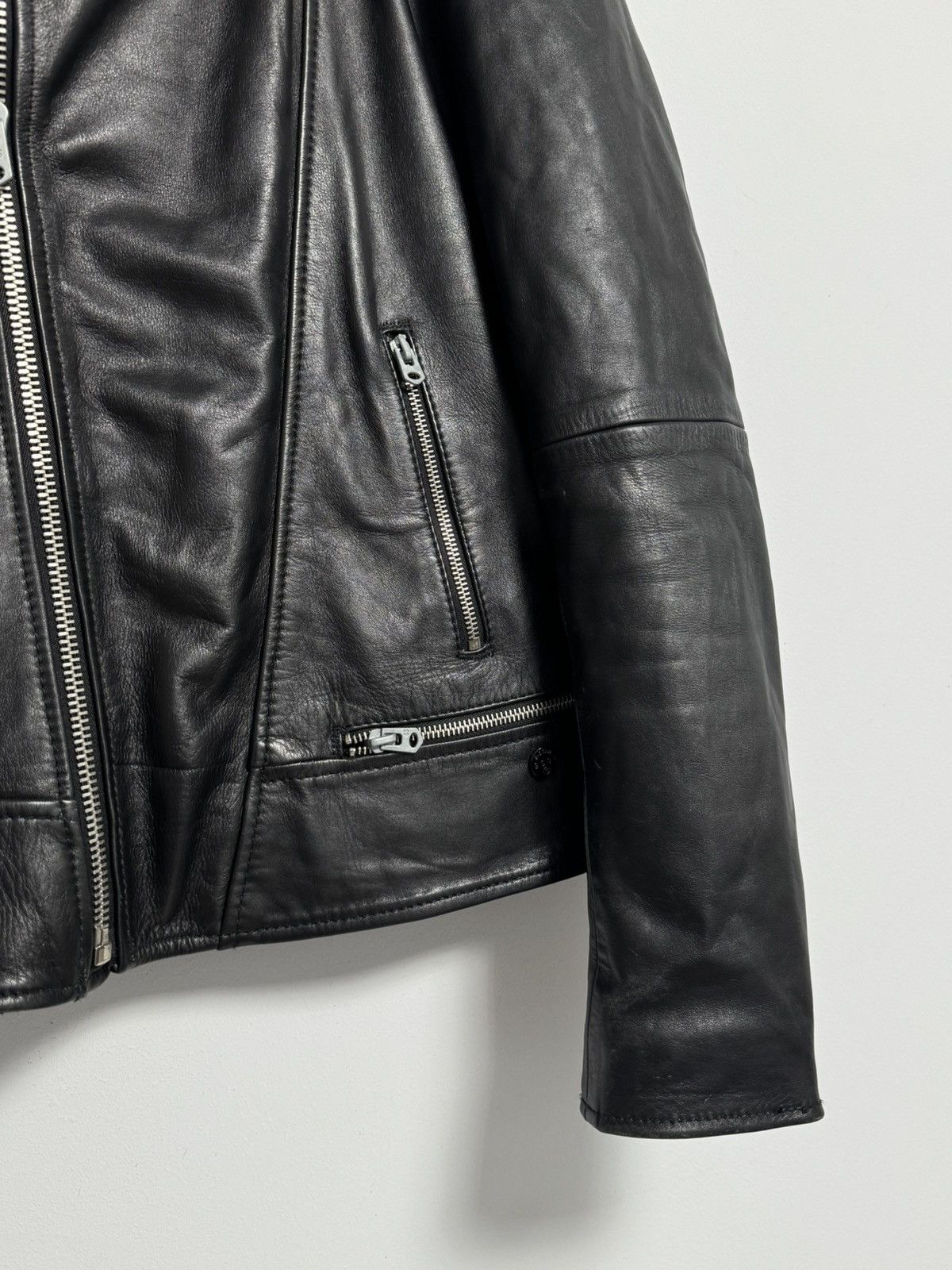 G-Star G Star Raw Leather Jacket Black Biker Motorcycle Size M / US 6-8 / IT 42-44 - 3 Thumbnail
