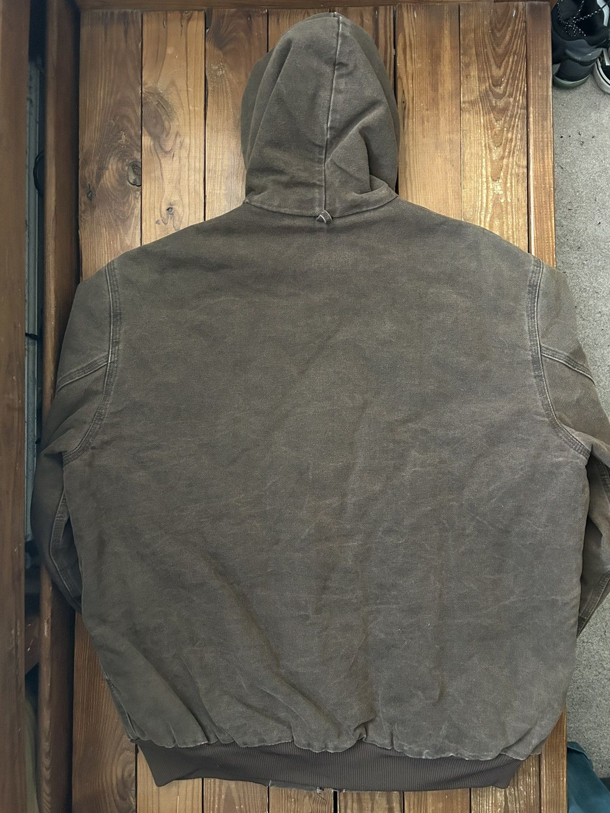 Carhartt × Vintage Vintage 90s Carhartt USA Brown Faded Hooded Work Jacket Size US XL / EU 56 / 4 - 3 Thumbnail