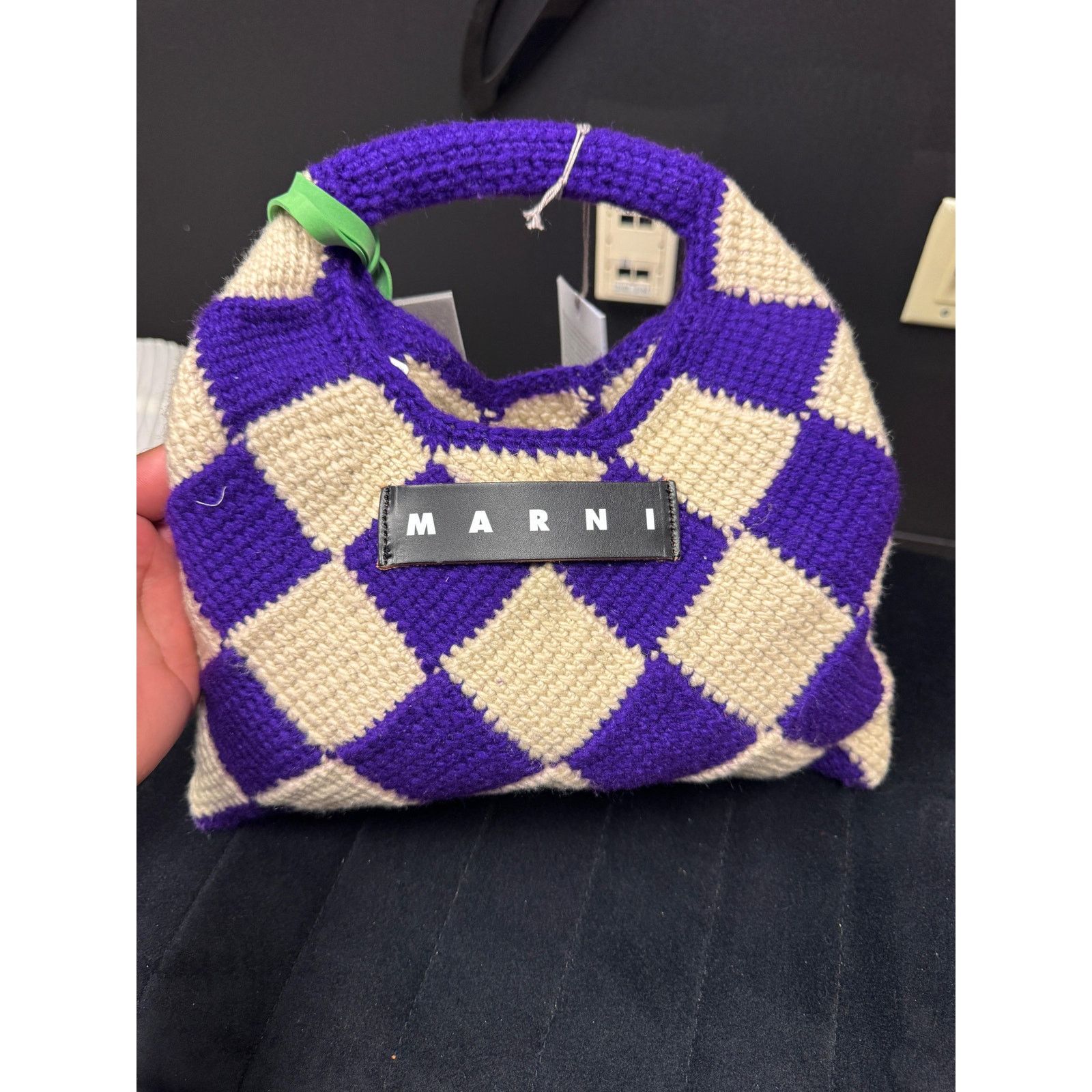Marni Marni Checkered Bag Cream/Purple Size ONE SIZE - 1 Thumbnail