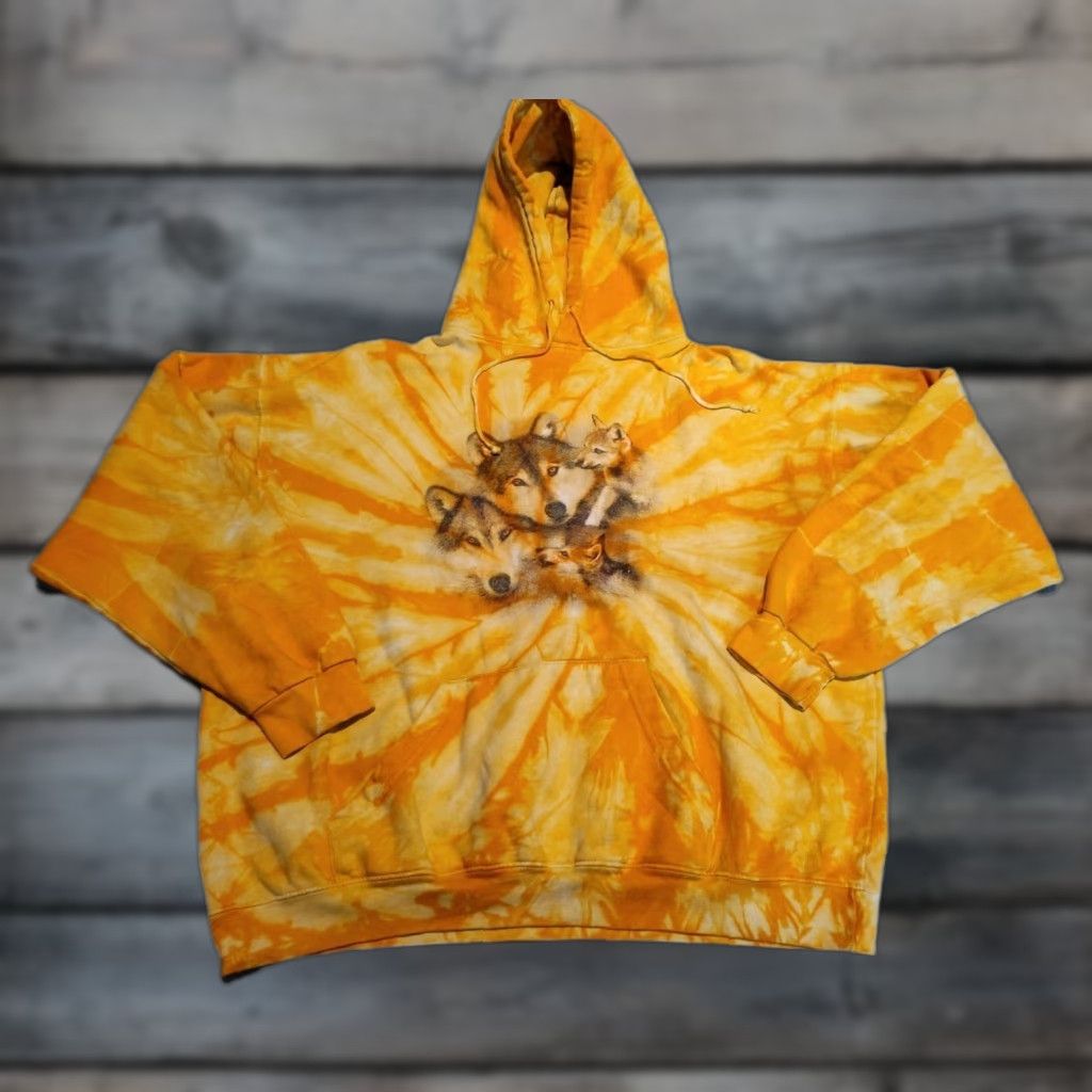 CO Tie Dye Clothing Co Tie Dye Hoodie Mens Size XL Wolves Orange Yellow Victory Tigers Nightfall Size US XL / EU 56 / 4 - 1 Thumbnail