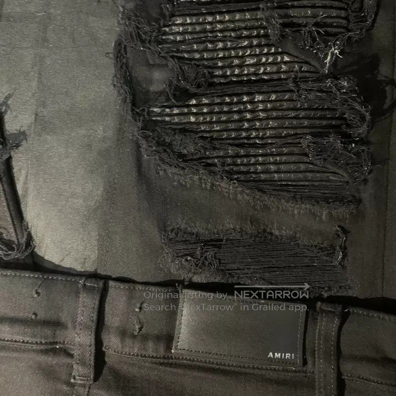Amiri Amiri Slightly waxed piebald leather denim pants Size US 28 / EU 44 - 2 Thumbnail
