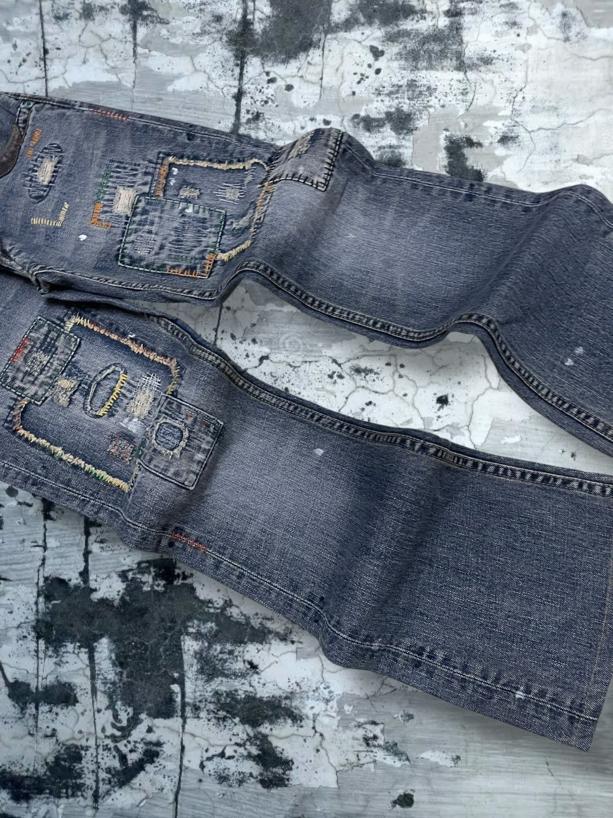 Tornado Mart Vintate Og 1990s Japan Designer Back Number Boro Distressed Size US 30 / EU 46 - 6 Thumbnail