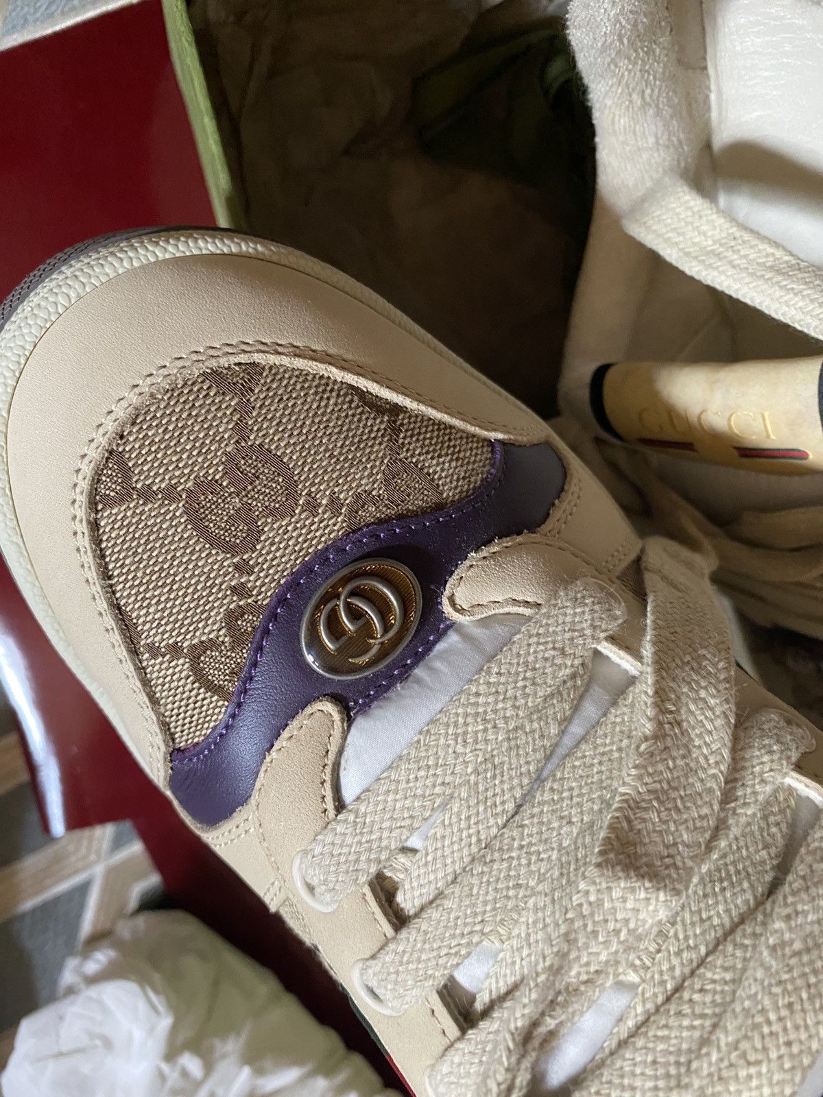 Gucci 🔥 GUCCI 🔥 Baskets Screener à motif GG pour femme Size US 7 / IT 37 - 5 Thumbnail