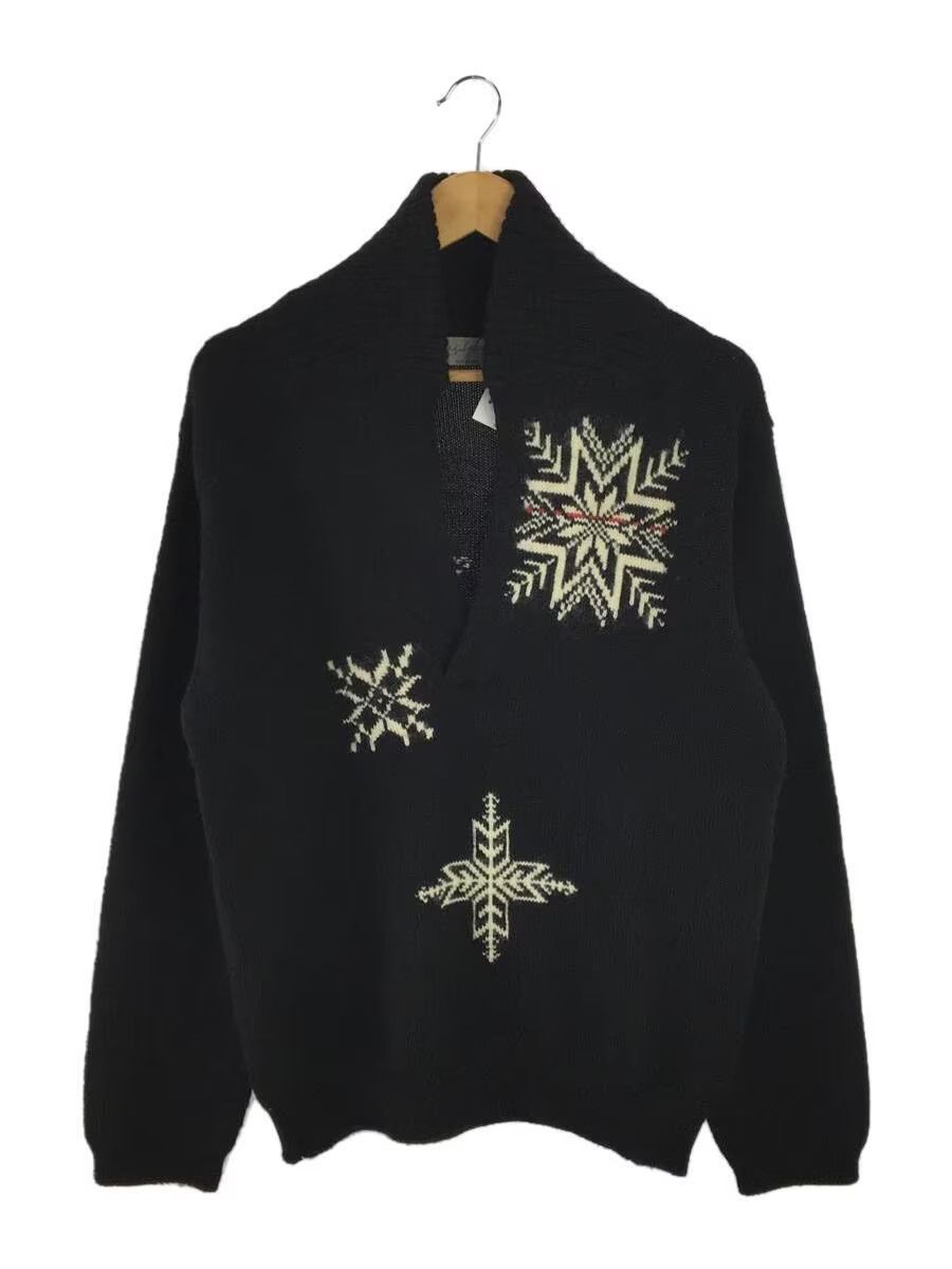 image of Yohji Yamamoto Nordic Wool Knit Sweater in Black, Men's (Size Large)