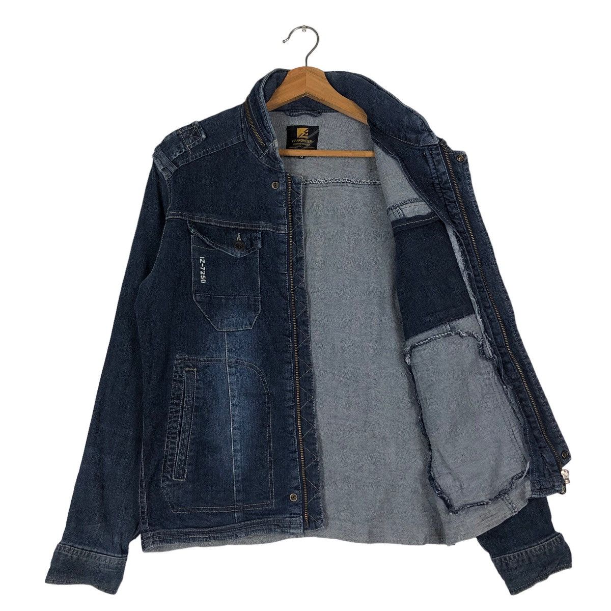Japanese Brand 🔥Vintage Denim Biker Jacket I’z Frontier Japan Made Size US M / EU 48-50 / 2 - 11 Thumbnail