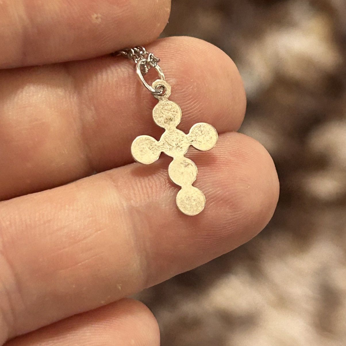 Handmade Handcrafted vintage delicate silver cross pendant necklace Size ONE SIZE - 5 Thumbnail