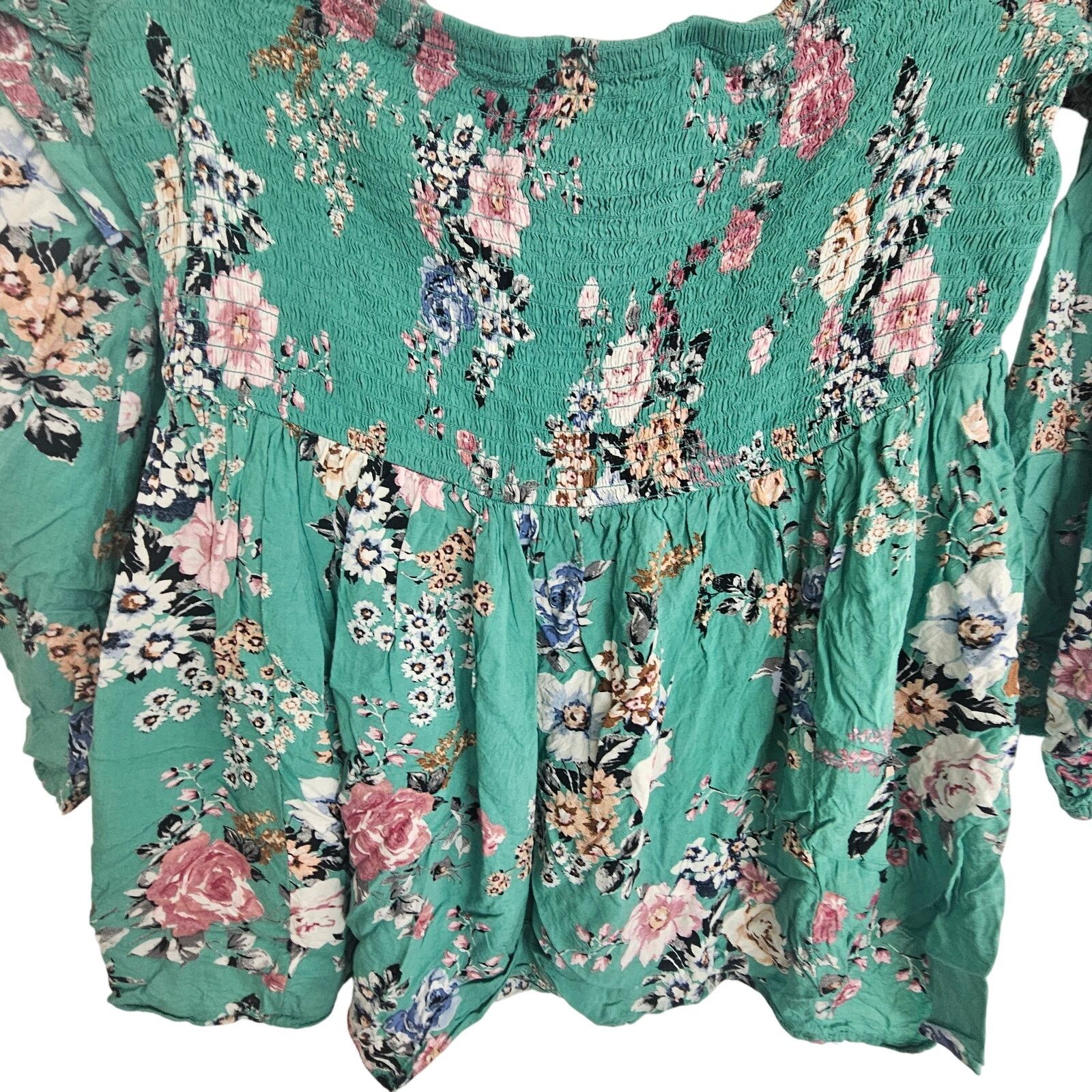 Torrid Torrid Womens Floral Smocked Off Shoulder Top Plus Size 1X Size XL / US 12-14 / IT 48-50 - 3 Thumbnail