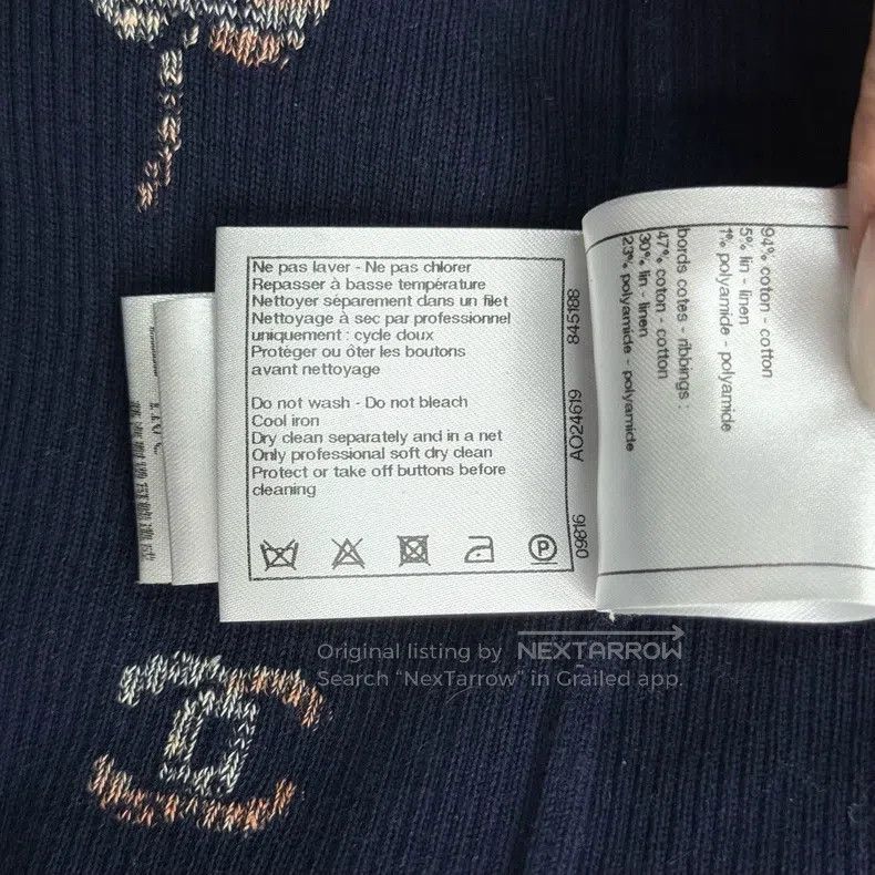 Chanel Chanel Dark blue full logo short-sleeved knitwear Size XS / US 0-2 / IT 36-38 - 7 Thumbnail
