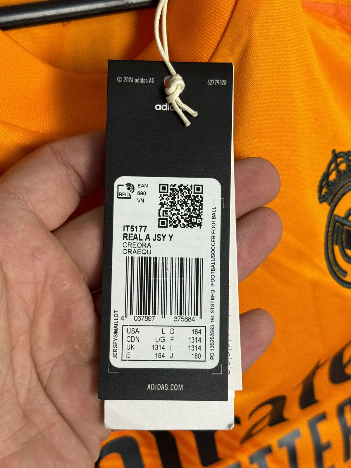 Adidas KIDS New Real Madrid 24/25 Away Bellingham Football Jersey Size US XS / EU 42 / 0 - 11 Thumbnail