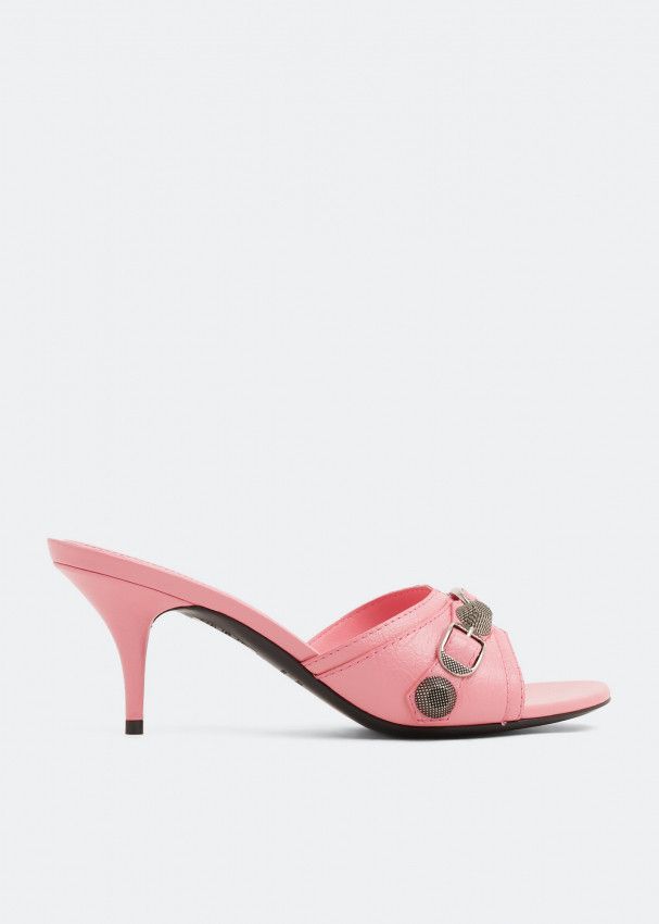 image of Balenciaga Cagole Leather Mule Shoess Shoes in Pink, Women's (Size 7)