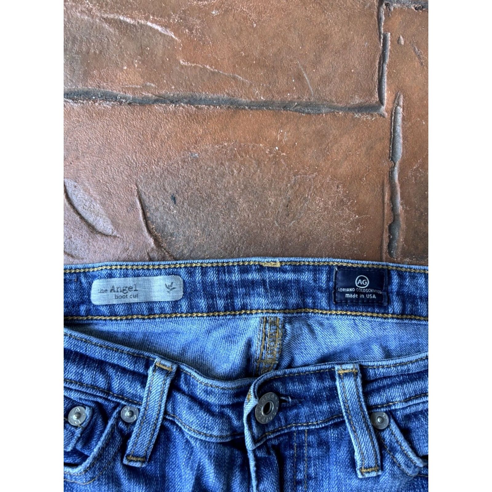Vintage AG Adriano Goldschmied The Angel Bootcut Denim Jeans Womens 26R Light Blue Size 26" / US 2 / IT 38 - 2 Thumbnail