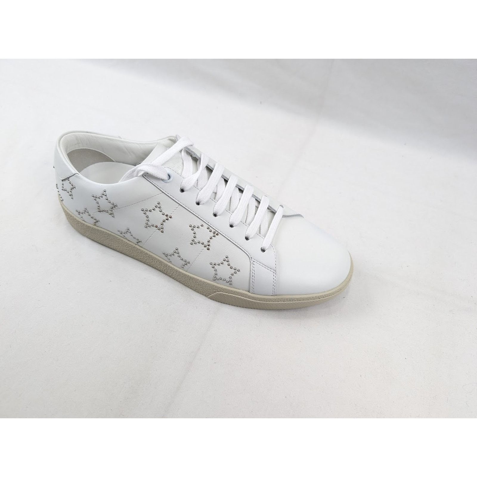 Saint Laurent Paris o1rshd1 SL/06 Star Merid Low-Top Sneakers in Blanc Optique Size US 9.5 / EU 42-43 - 2 Thumbnail